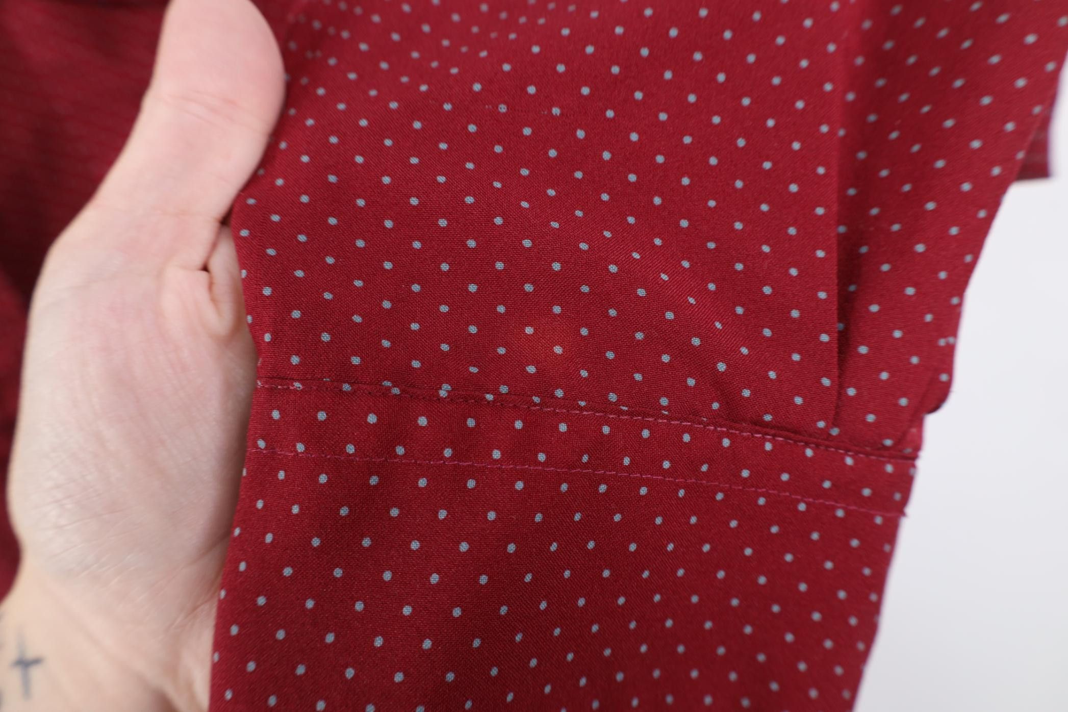 Givenchy Vintage 70s Givenchy Polka Dot Collared Button Shirt Red Size US S / EU 44-46 / 1 - 14 Thumbnail