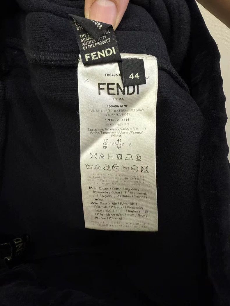 Fendi Fendi Black Velvet Logo Print Pants Size US 34 / EU 50 - 3 Thumbnail