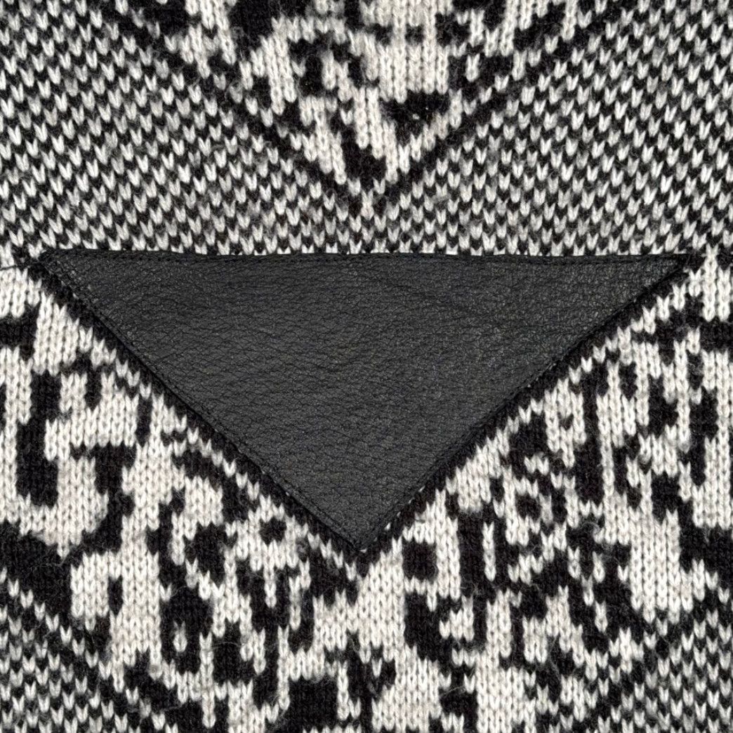 Vintage VINTAGE Giani Leone Sweater Adult 2XL Black White Acrylic Geometric Leather 80s Shirt Mens Size US XXL / EU 58 / 5 - 4 Thumbnail