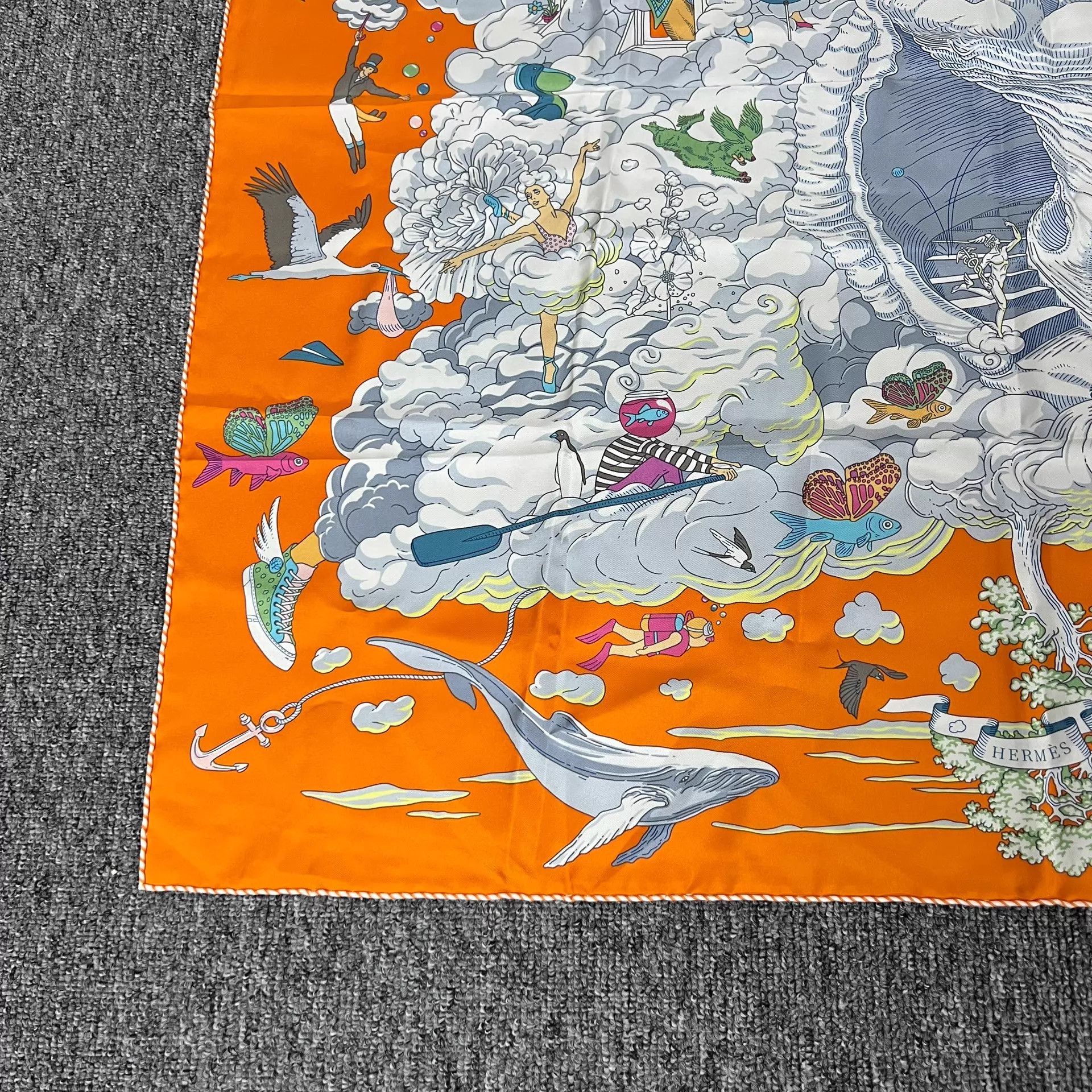 Hermes Hermes My Cloud World Square Scarf 90x90 98 New Box Size ONE SIZE - 4 Thumbnail