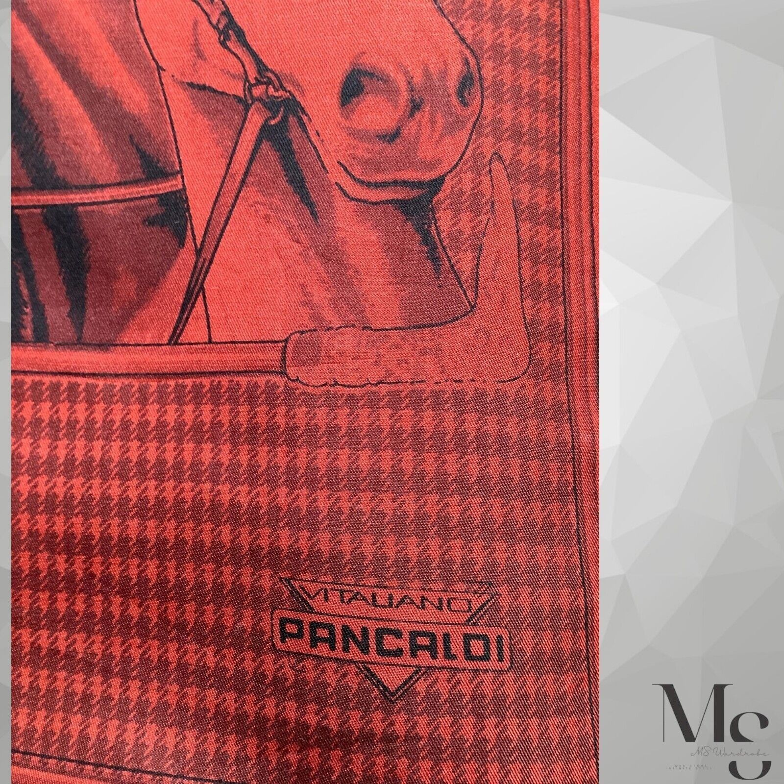 Vitaliano VITALIANO PANCALDI Red Horse Print Rectangle Silk Scarf Itl Size ONE SIZE - 4 Thumbnail