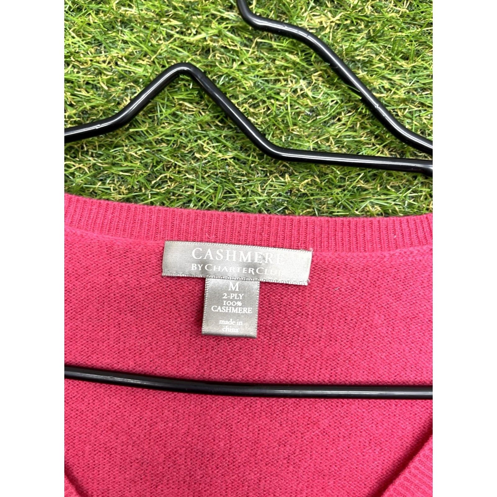 Charter Club VINTAGE Charter Club Luxury Cashmere Sweater Womens M Pink 90s Modern Y2K Formal Knit Pullover Raglan Sleeve V-Neck All Seasons Soft Size M / US 6-8 / IT 42-44 - 4 Thumbnail