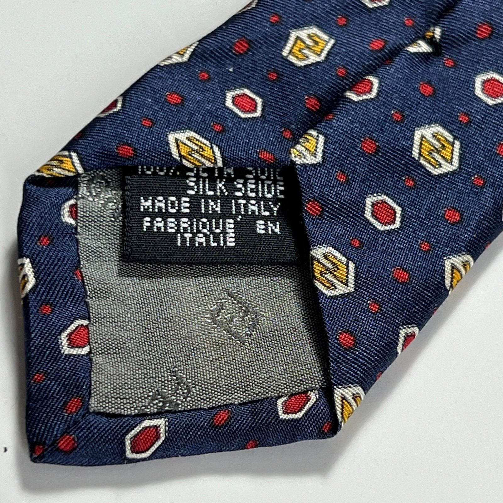 Fendi Fendi Men Made In Italy Tie Blue Red White 100% Silk Necktie Size ONE SIZE - 7 Thumbnail