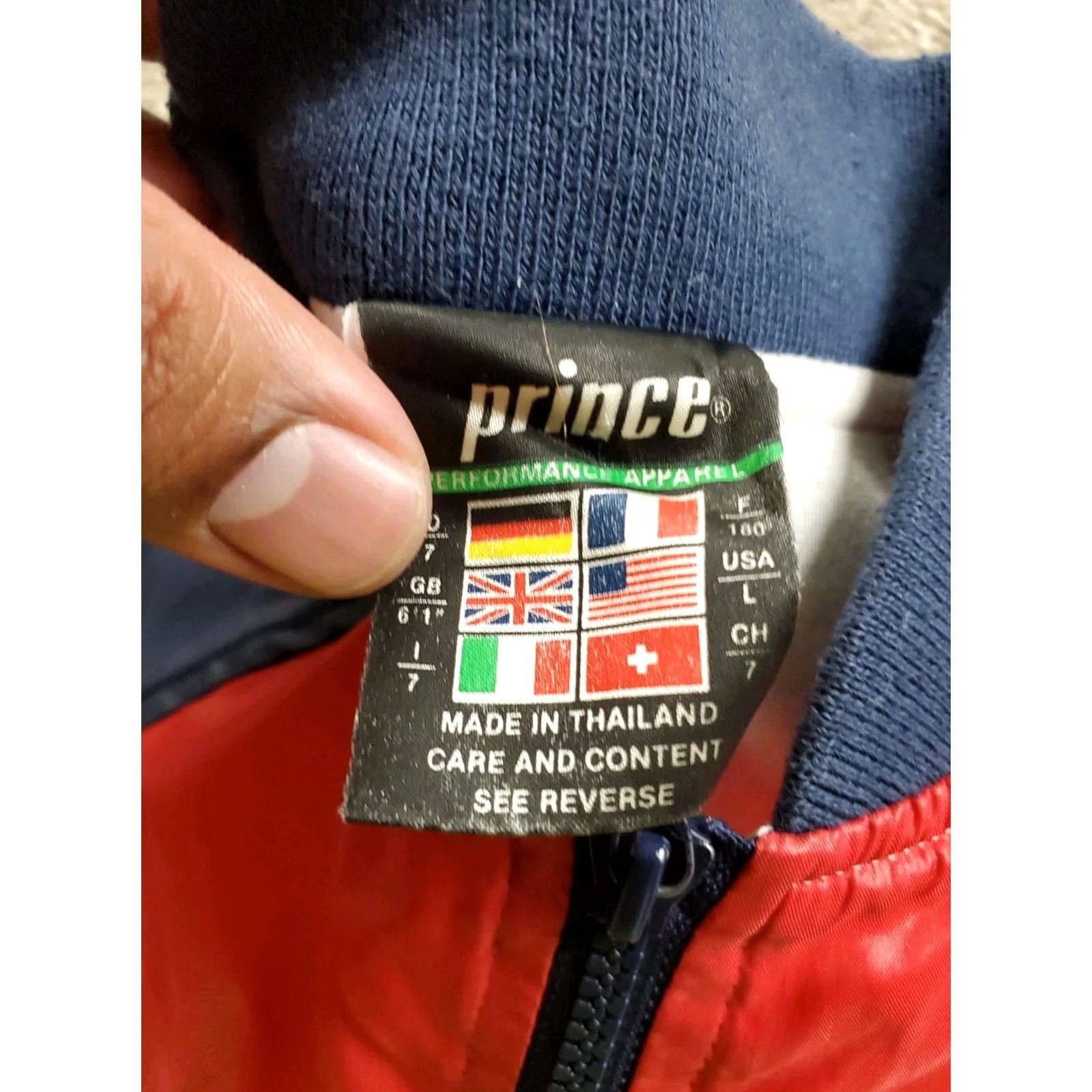 Prince VINTAGE Prince Tennis Windbreaker Jacket L Mens Blue Full Zip Nylon 90s Sports Geometric Logo Embroidered Short Coat Spring Fall Winter Size US L / EU 52-54 / 3 - 7 Thumbnail