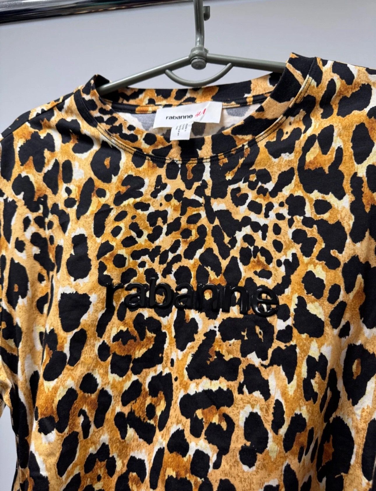 Designer × H&M × Paco Rabanne Rabanne H&M T Shirt Leopard Animal Print Big Logo AvantGarde Size M / US 6-8 / IT 42-44 - 2 Thumbnail