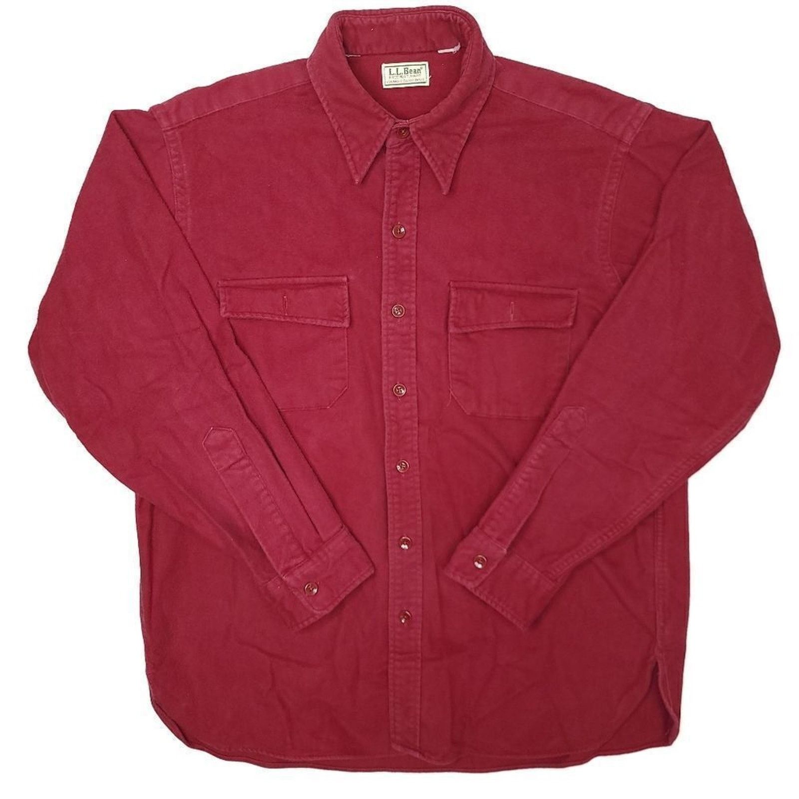 L.L. Bean Vintage LL Chamois Flannel Shirt Mens XL Red USA Outdoors Size US XL / EU 56 / 4 - 1 Thumbnail