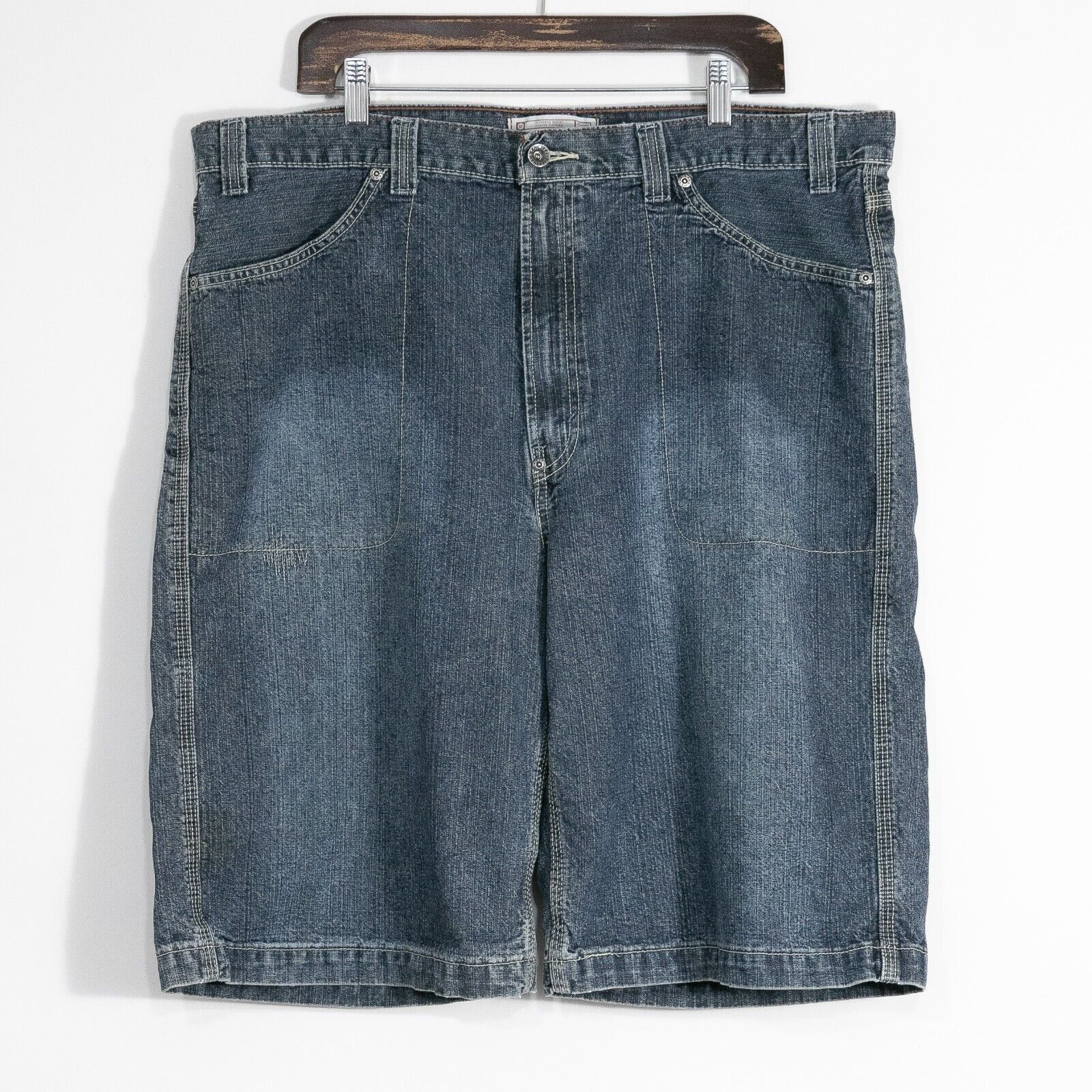 Levi's × Vintage Vintage Levis Baggy Jean Shorts 40" Waist - Distressed Dark Size US 40 / EU 56 - 2 Thumbnail