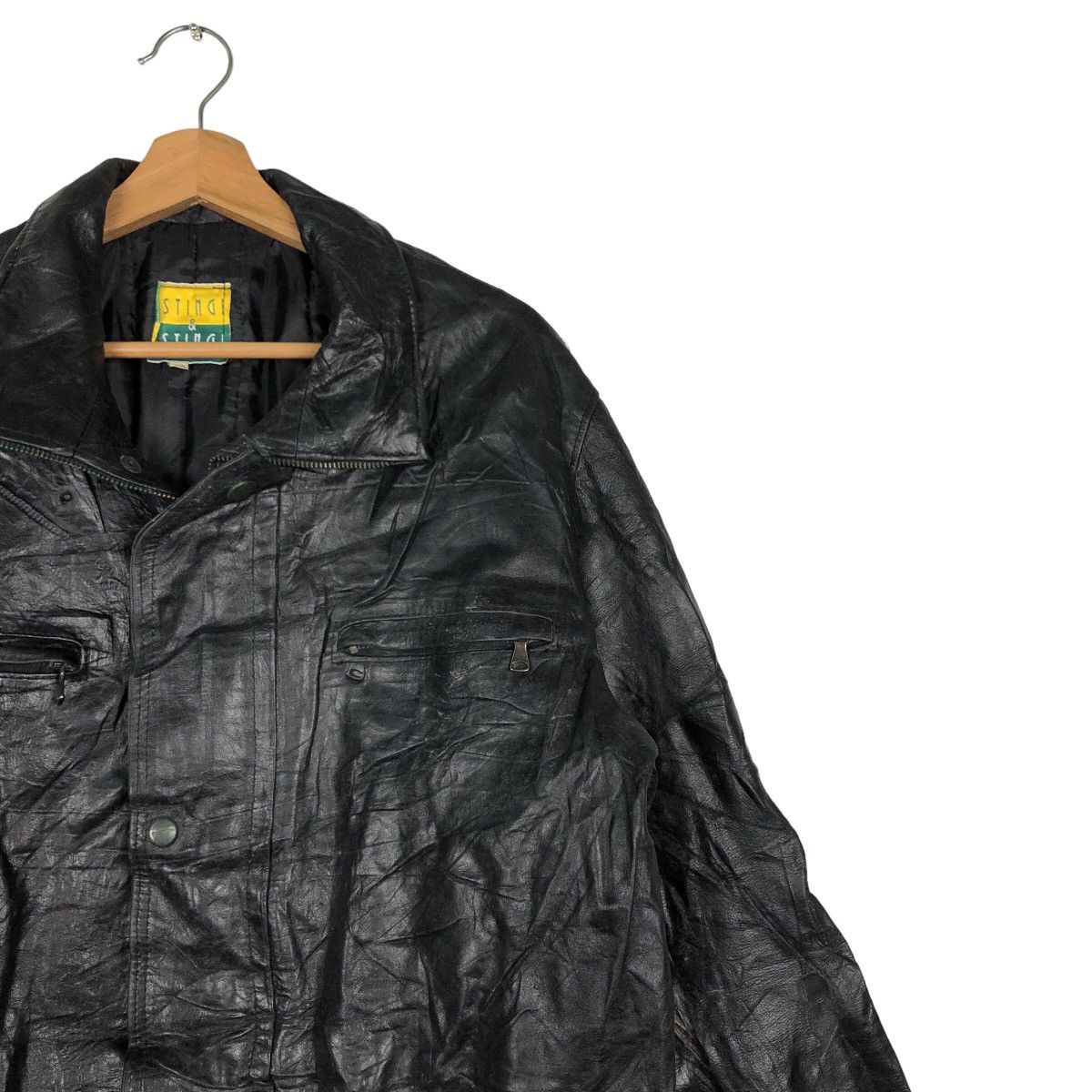 Japanese Brand 🔥Vintage Genuine Leather Jacket Stingi & Stingi Vera Pelle Size US L / EU 52-54 / 3 - 6 Thumbnail