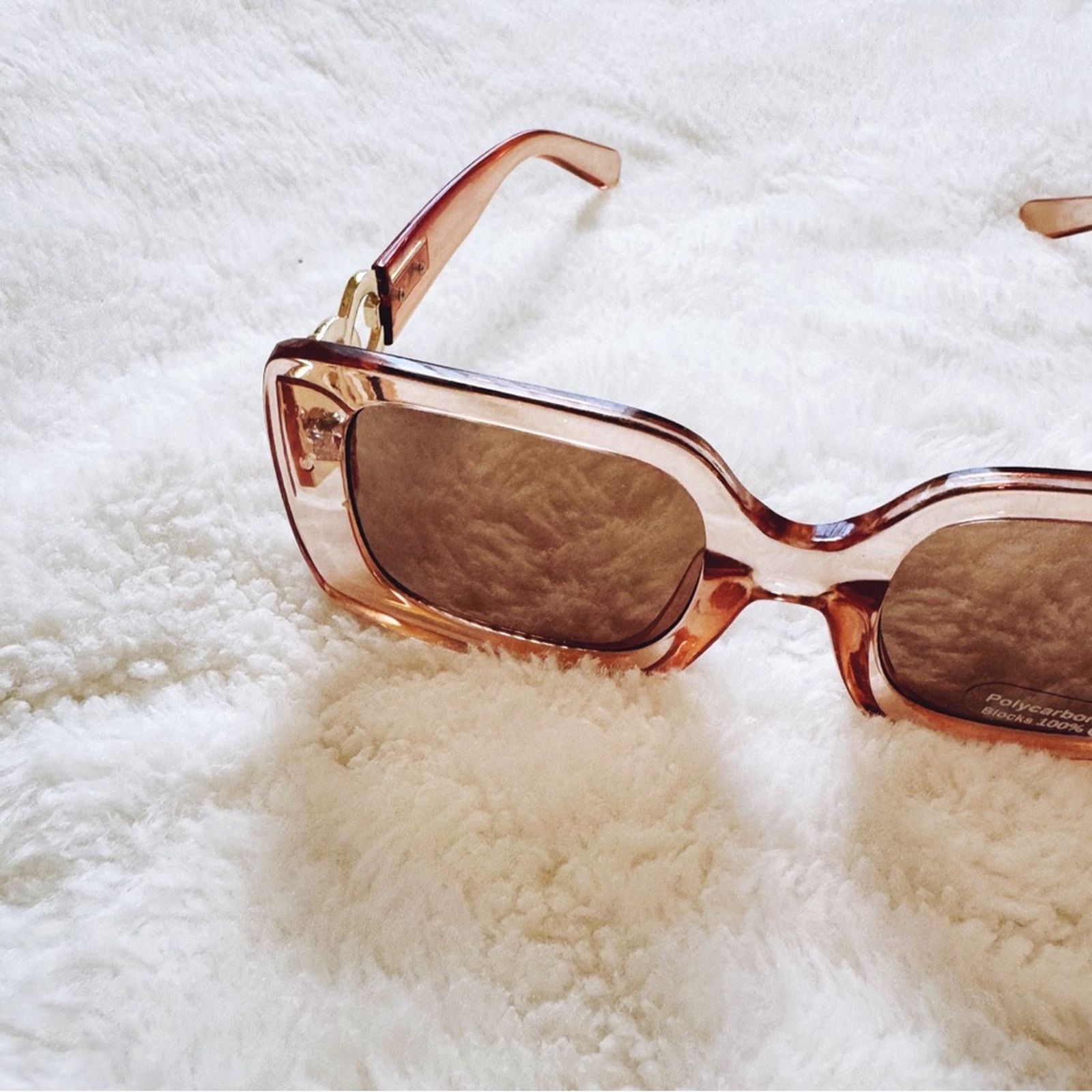 Other Camille Clear Coral Oversized Square Sunglasses Size ONE SIZE - 7 Thumbnail