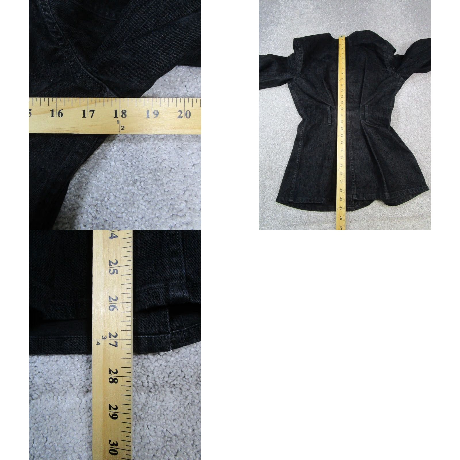 Banana Republic VINTAGE Banana Republic Jacket Womens XS Black Denim Cotton Blend Regular Mid-Length Long Sleeve Button Casual Size XS / US 0-2 / IT 36-38 - 8 Thumbnail