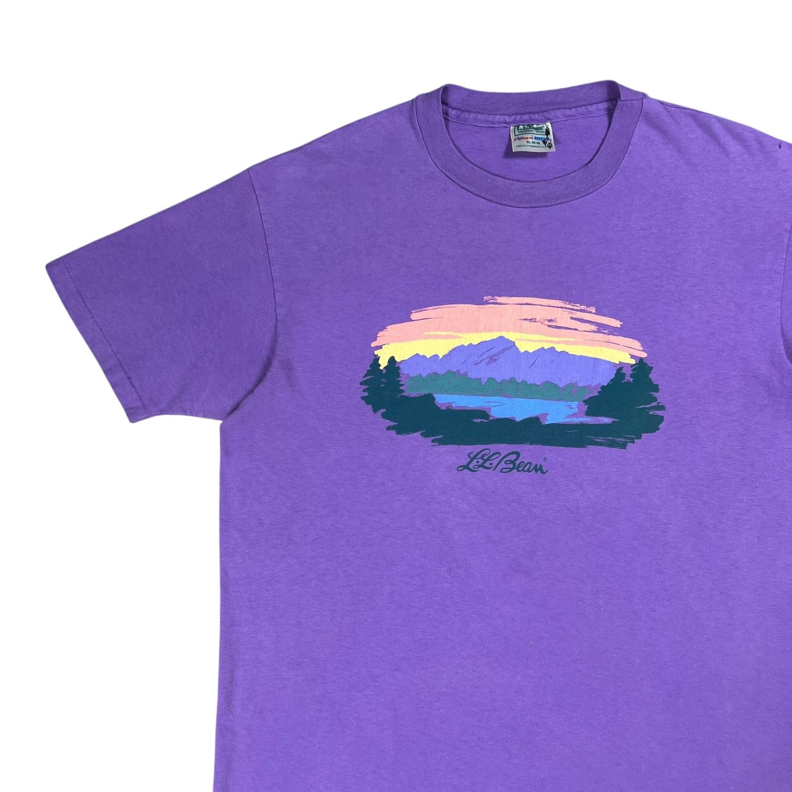 Hanes × L.L. Bean × Vintage 90s L.L. Bean Hanes Mount Katahdin faded purple logo art tee Size US XL / EU 56 / 4 - 4 Thumbnail