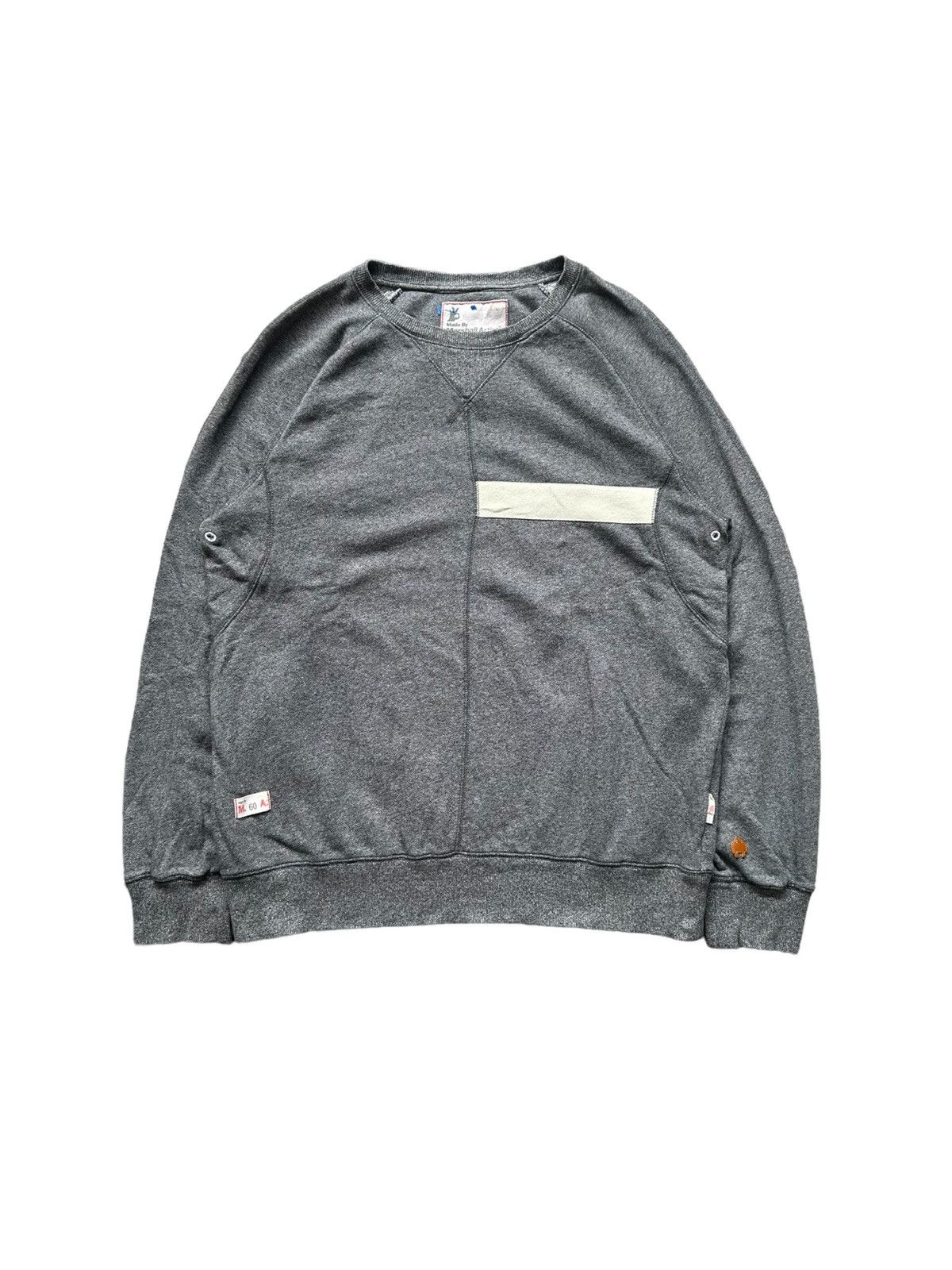 image of Avant Garde Archive Y2K Marshall Artist Hybrid Crewneck Sweatshirt in Grey, Men's (Size Large)