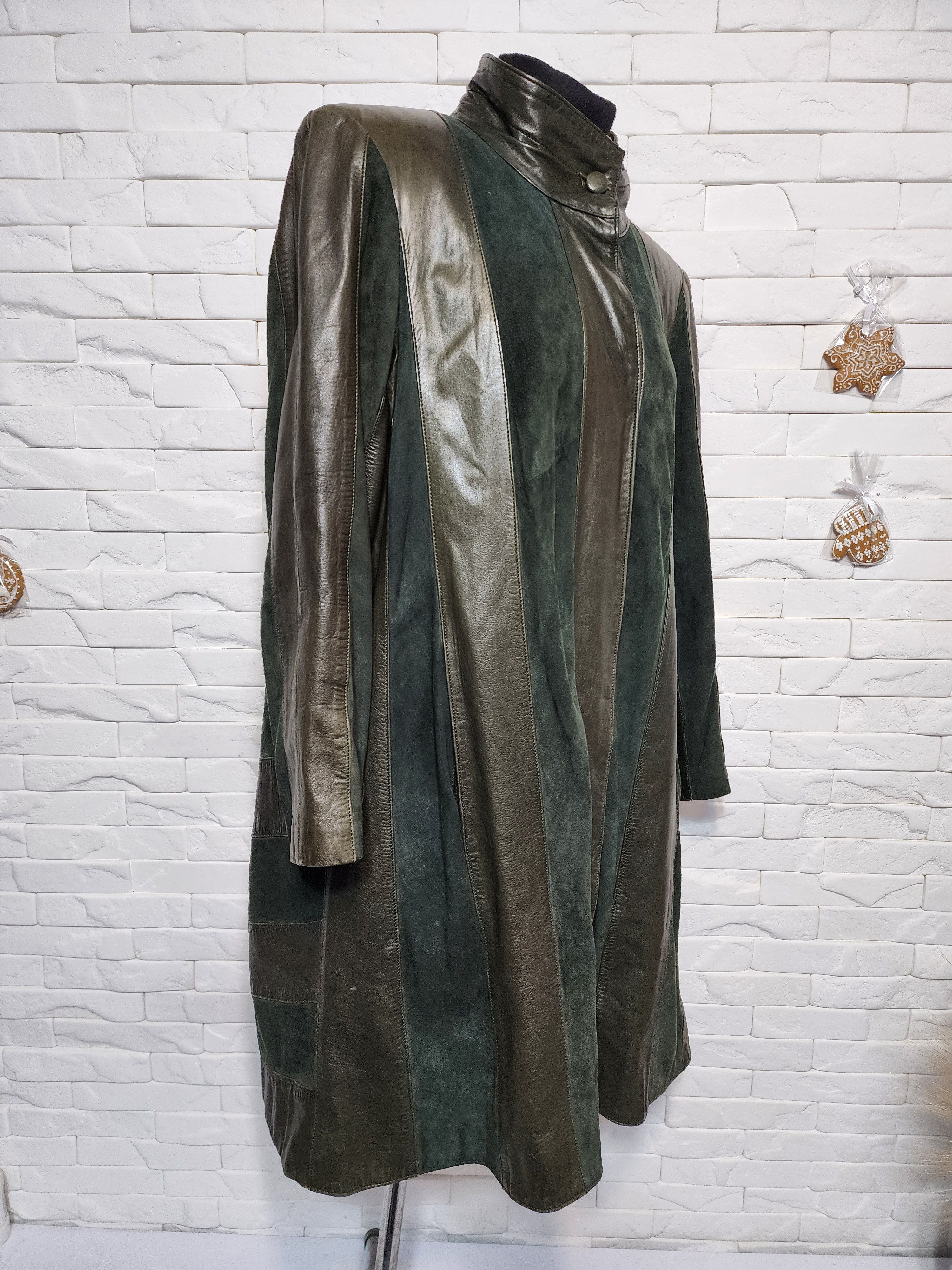 Other Green Leather Jacket: Womrn's Button Coat Size 3XL / US 20-22 - 2 Thumbnail