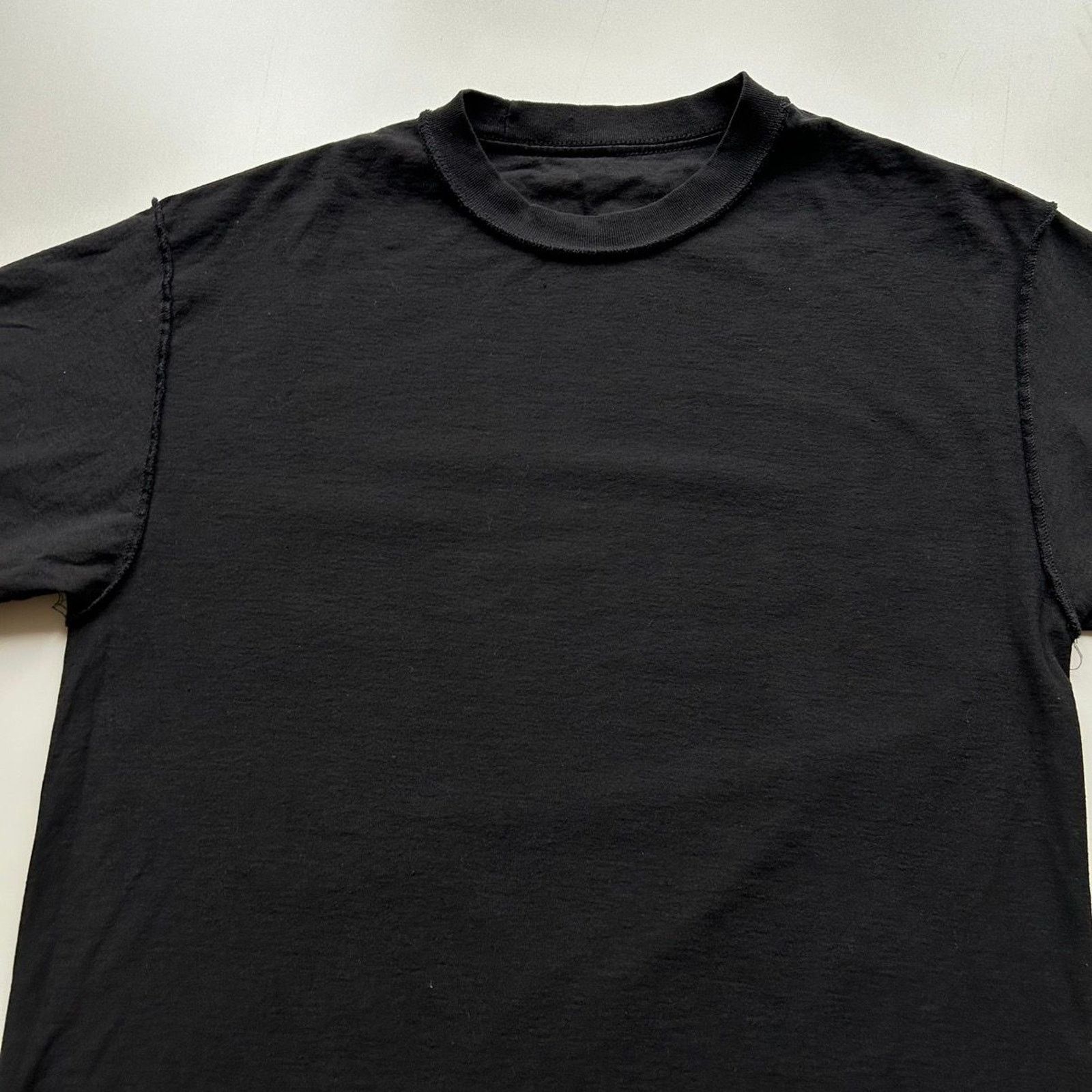 Fruit Of The Loom Vintage Y2K Sun Faded Black Blank Inside Out T Shirt Large Size US L / EU 52-54 / 3 - 2 Thumbnail
