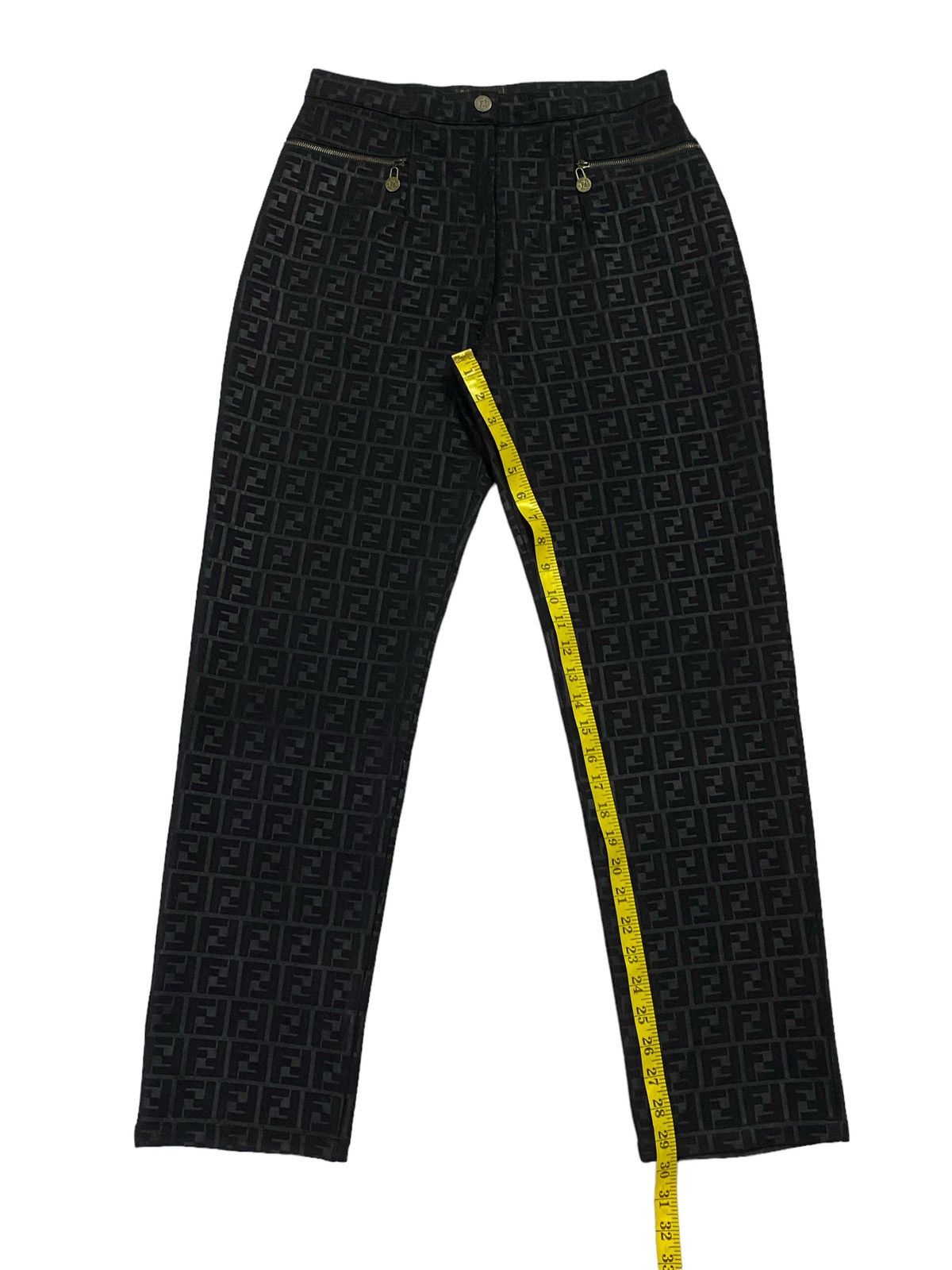 Fendi Vintage Fendi Zucca Monogram Stretch Black Pants Size US 29 - 7 Thumbnail