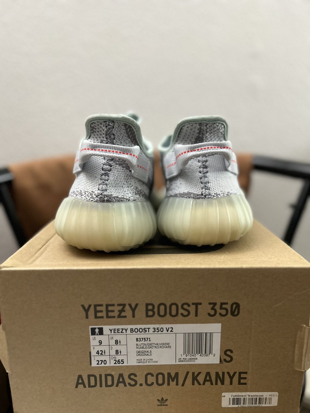 Adidas × Kanye West Yeezy Boost 350 v2 - Blue Tint Size US 9 / EU 42 - 4 Thumbnail