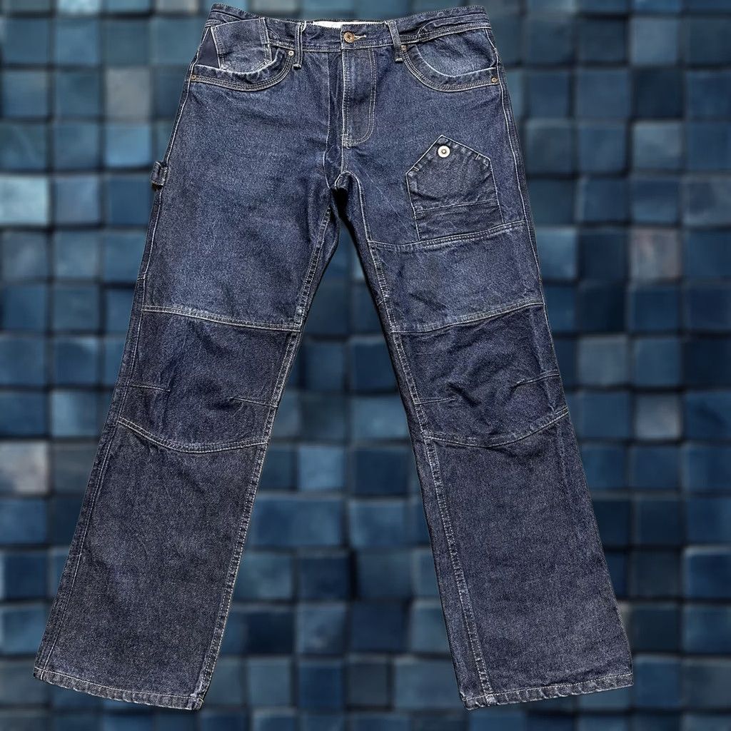 Denime Akoo Jeans Mens 38 (38x32.5) Blue Denim Carpenter Hammer Loop Streetwear Y2K GUC Size US 38 / EU 54 - 1 Thumbnail