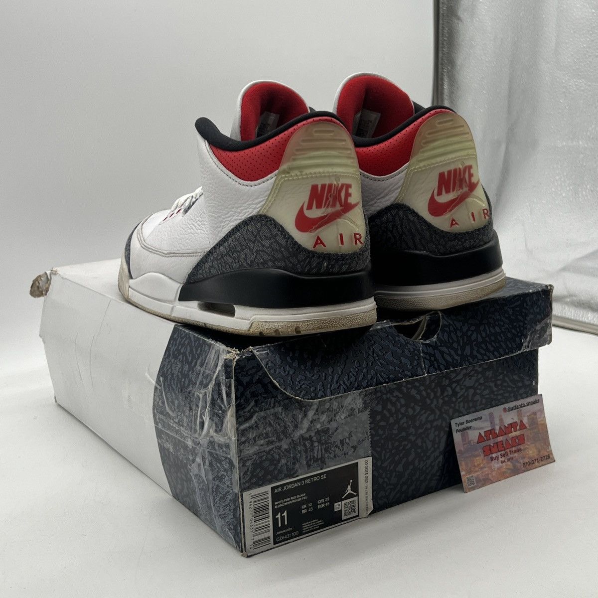 Jordan Brand Air Jordan 3 denim fire red Size US 11 / EU 44 - 4 Thumbnail