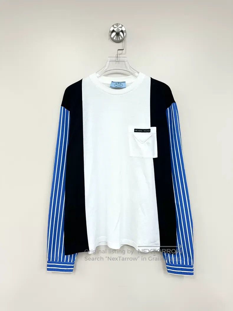 Prada Prada Striped color block letter logo long-sleeved T-shirt Size US XS / EU 42 / 0 - 1 Thumbnail