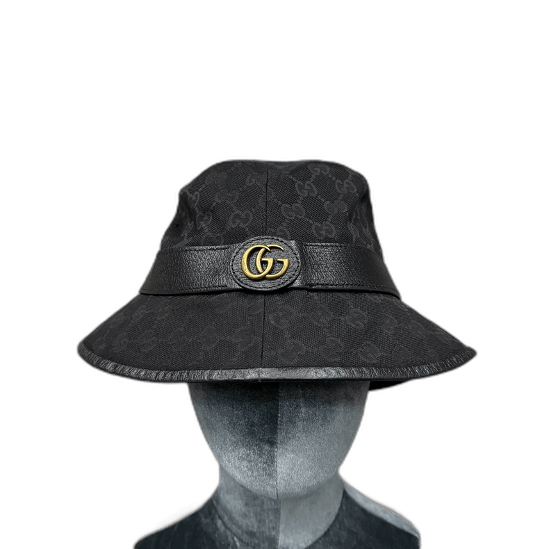 Gucci gucci black bucket hat with gold logo Size ONE SIZE - 1 Thumbnail