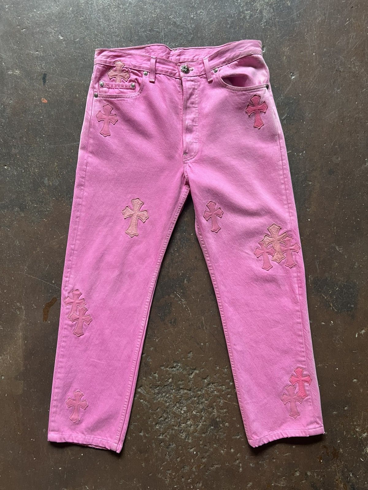 Chrome Hearts SOLD Chrome hearts pink denim Size US 34 / EU 50 - 1 Thumbnail