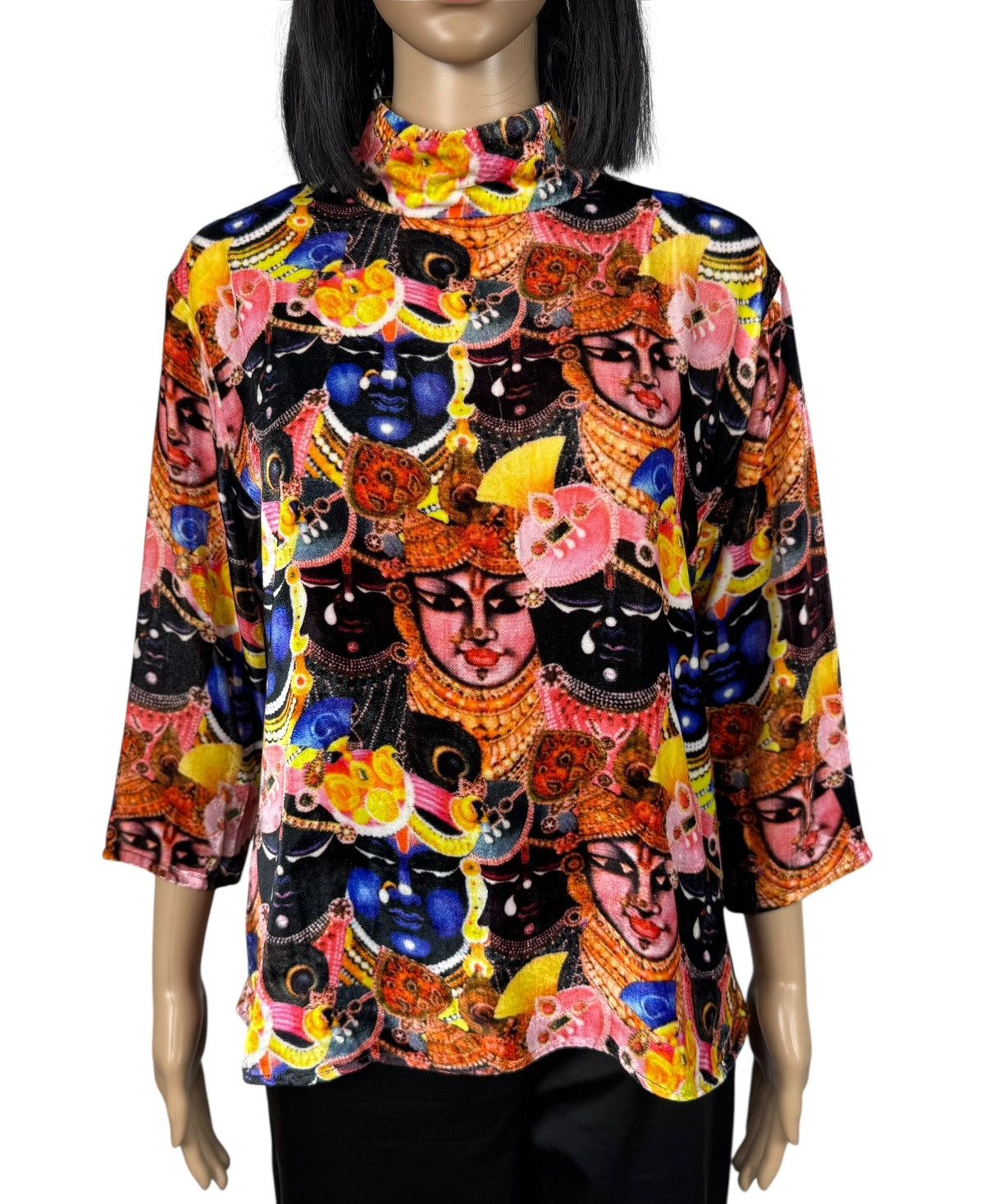 Manish Arora Manish Arora Printed Blouse 100% Silk Mock Neck India size L Size L / US 10 / IT 46 - 2 Thumbnail