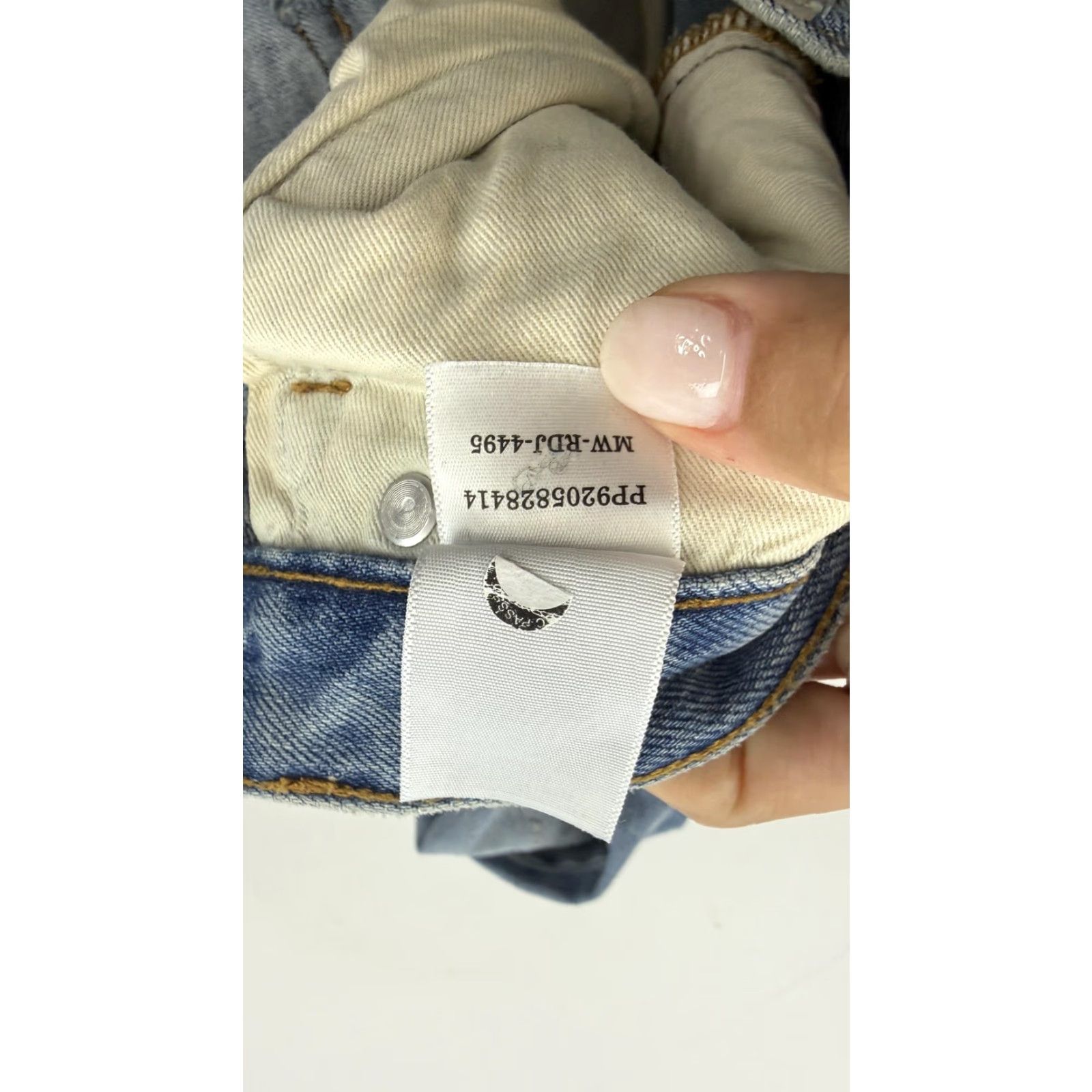 Everlane EVERLANE Light Wash Straight Jeans Womens 31x30.5 Distressed Organic Cotton Button Fly Size 24" / US 00 / IT 34 - 6 Thumbnail