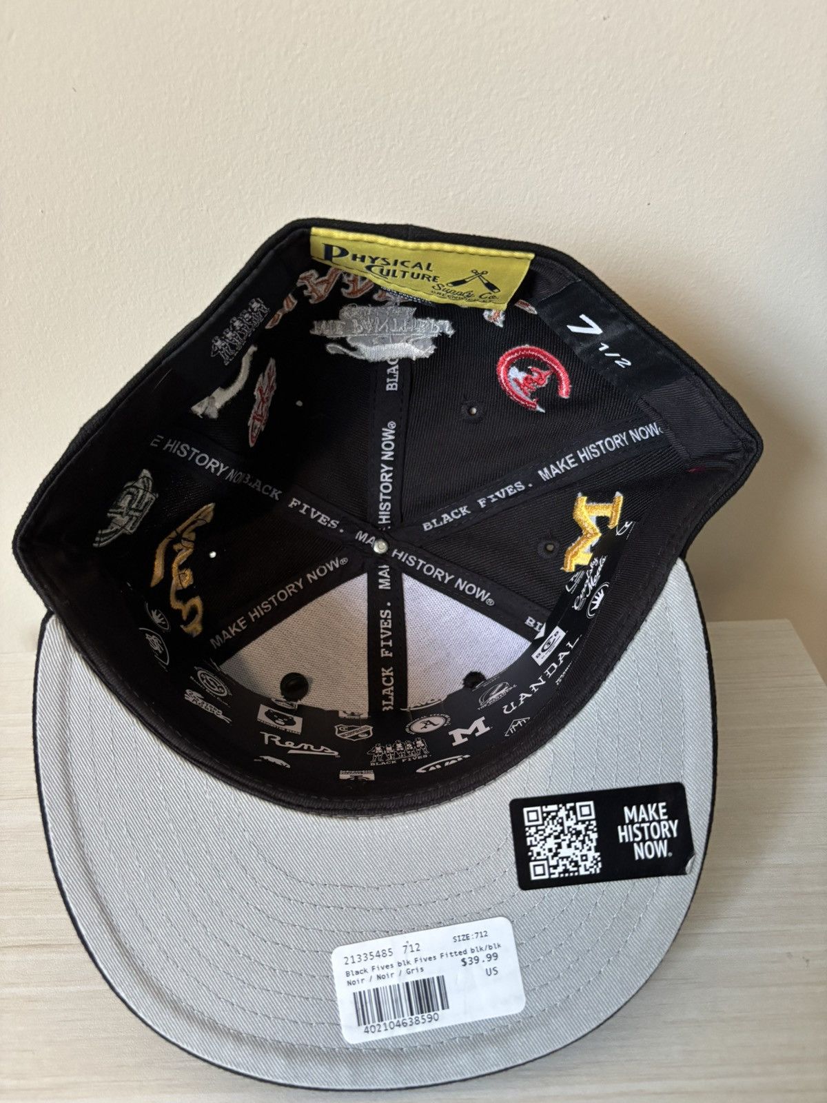 Lids Black Fives Fitted Size 7 1/2 Size ONE SIZE - 5 Thumbnail