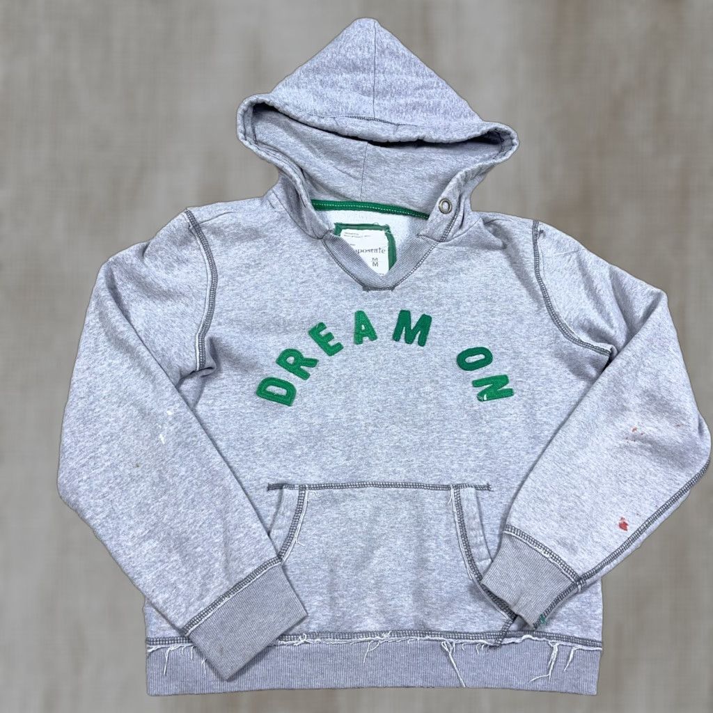Vintage VINTAGE Aeropostale Hoodie Women M Gray Green V Neck Spell Out Stains Full Zip Logo Graphic 90s Size M / US 6-8 / IT 42-44 - 1 Thumbnail