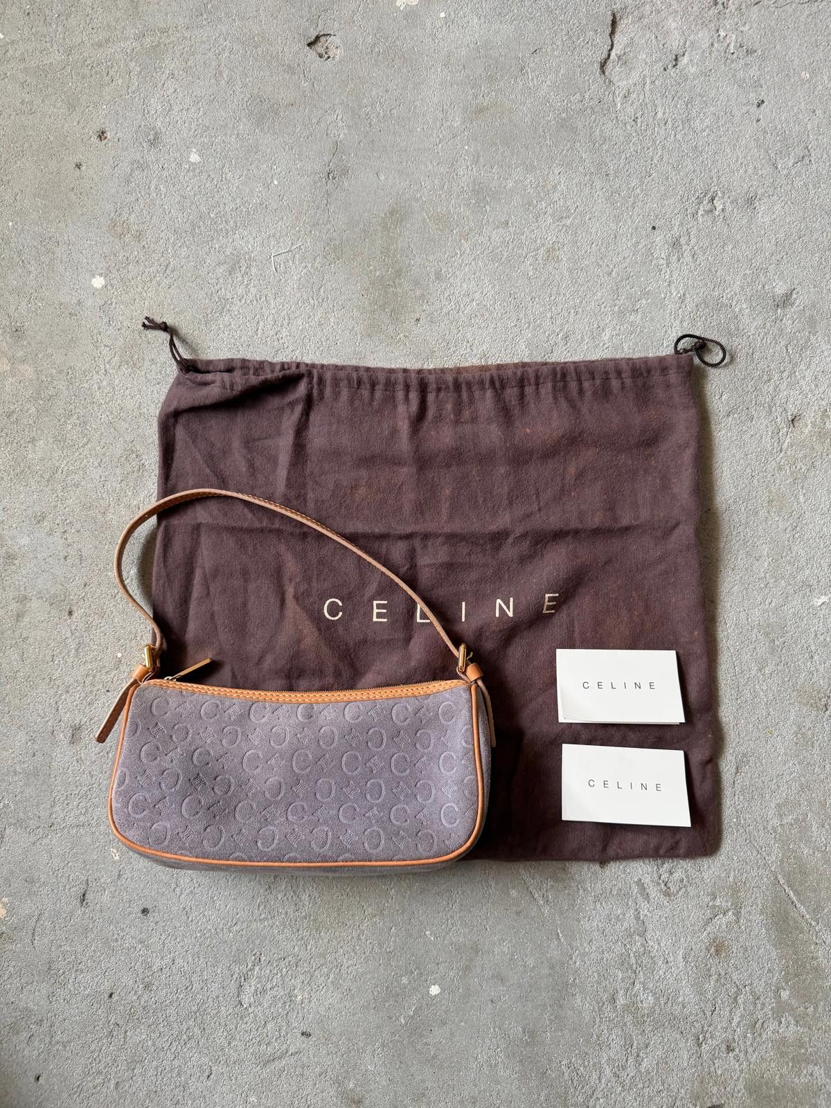 Celine Celine C Macadam Suede Shoulder Bag Purple/Beige Size ONE SIZE - 1 Thumbnail