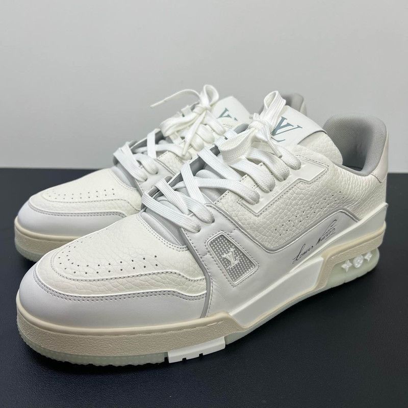 Louis Vuitton White Cement Low-Top Fashion Sneakers -2508