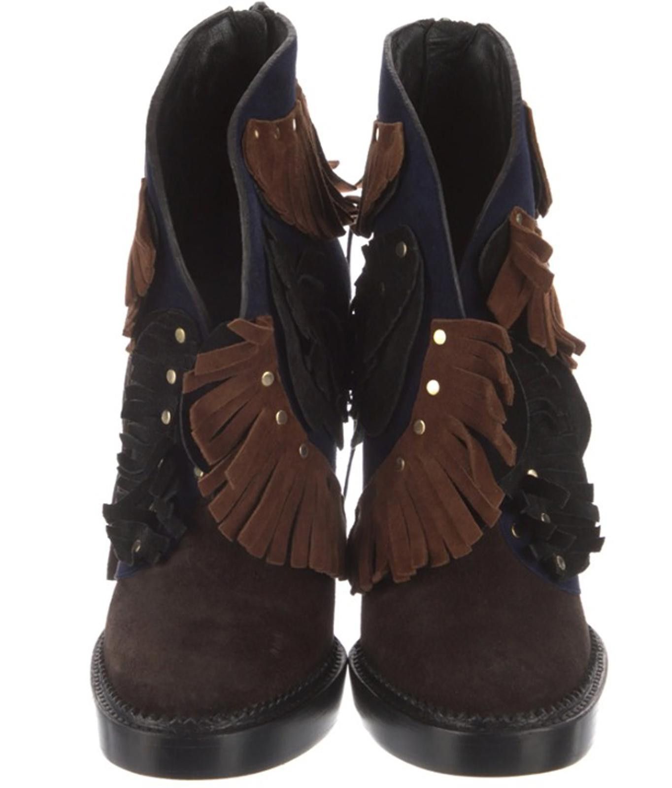 Burberry Suede Lace-Up Boots with Accents - SIZE 7.5