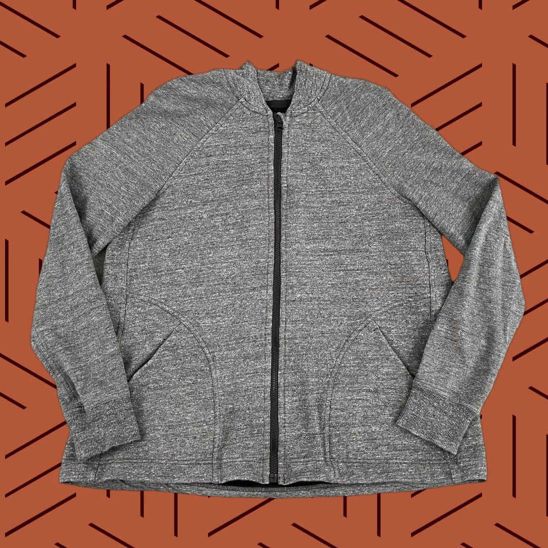 Lululemon Lululemon Pleat To The Street Bomber Jacket Womens Sz 6 Gray Active French Terry Size M / US 6-8 / IT 42-44 - 1 Thumbnail