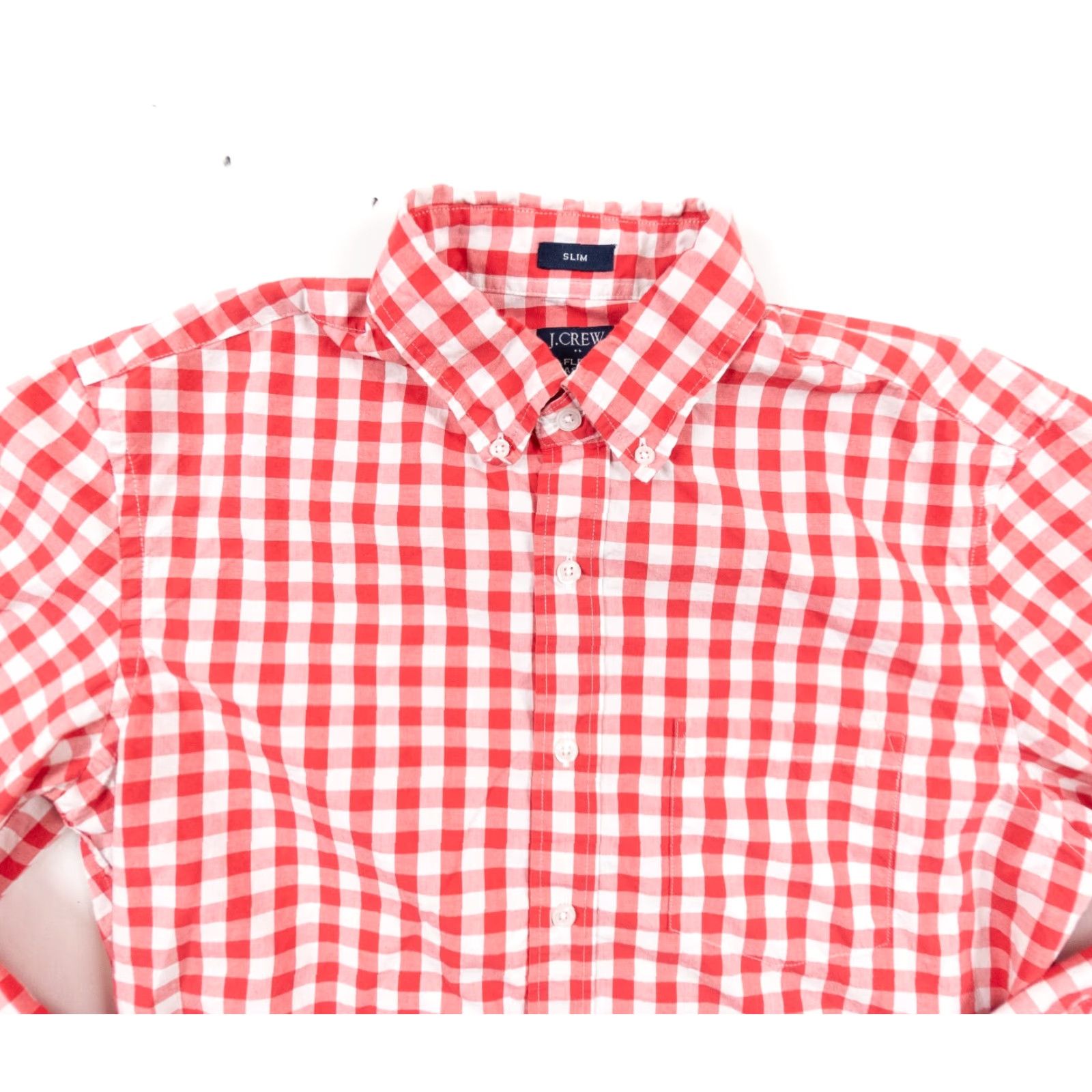 J.Crew J.CREW Shirt Mens Medium Red Button-Up Long Sleeve Flex Washed Plaid Slim Fit Adult Regular Size - Cotton Spandex Button-Down Casual Business Preppy Size US M / EU 48-50 / 2 - 2 Thumbnail