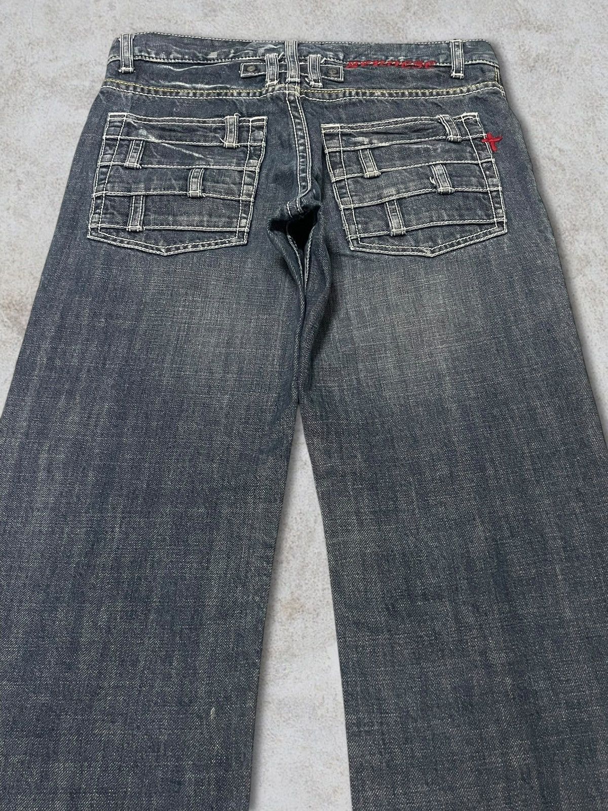 If Six Was Nine Vintage Genoese Tactical Embroidery Cross Logo Ripped Jeans Size 30" / US 8 / IT 44 - 8 Thumbnail
