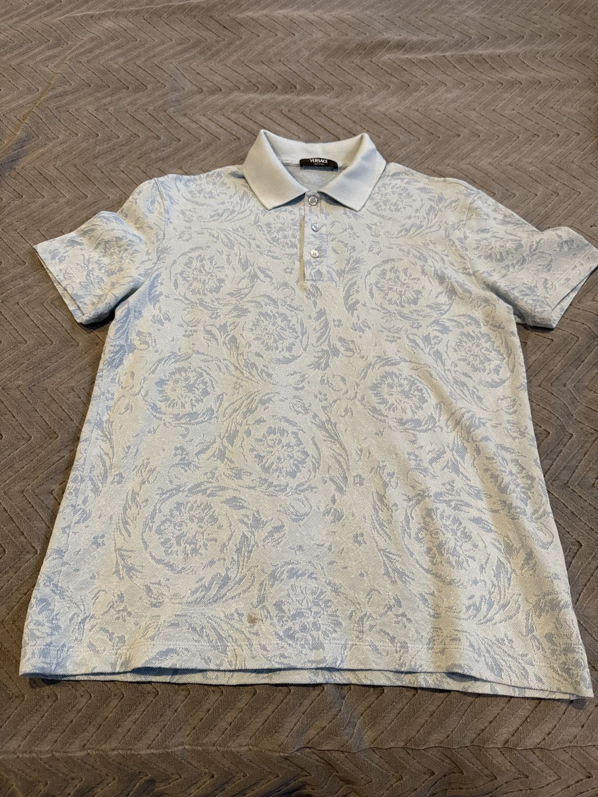 Versace Versace Barocco Light Blue Polo Size US S / EU 44-46 / 1 - 1 Thumbnail