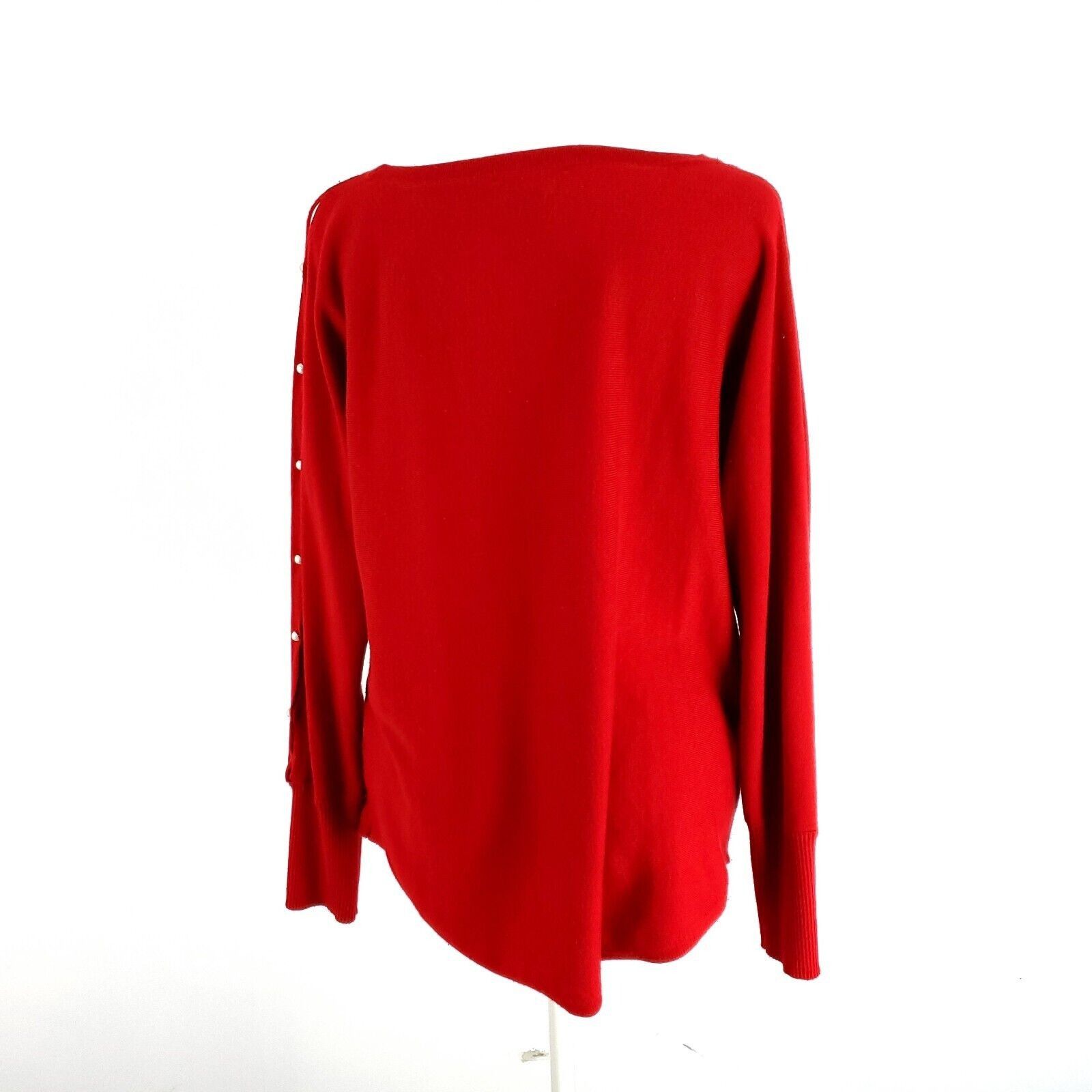 Designer Adrienne Vittadini Red Sweater Medium Rayon Polyester Long S Size M / US 6-8 / IT 42-44 - 4 Thumbnail