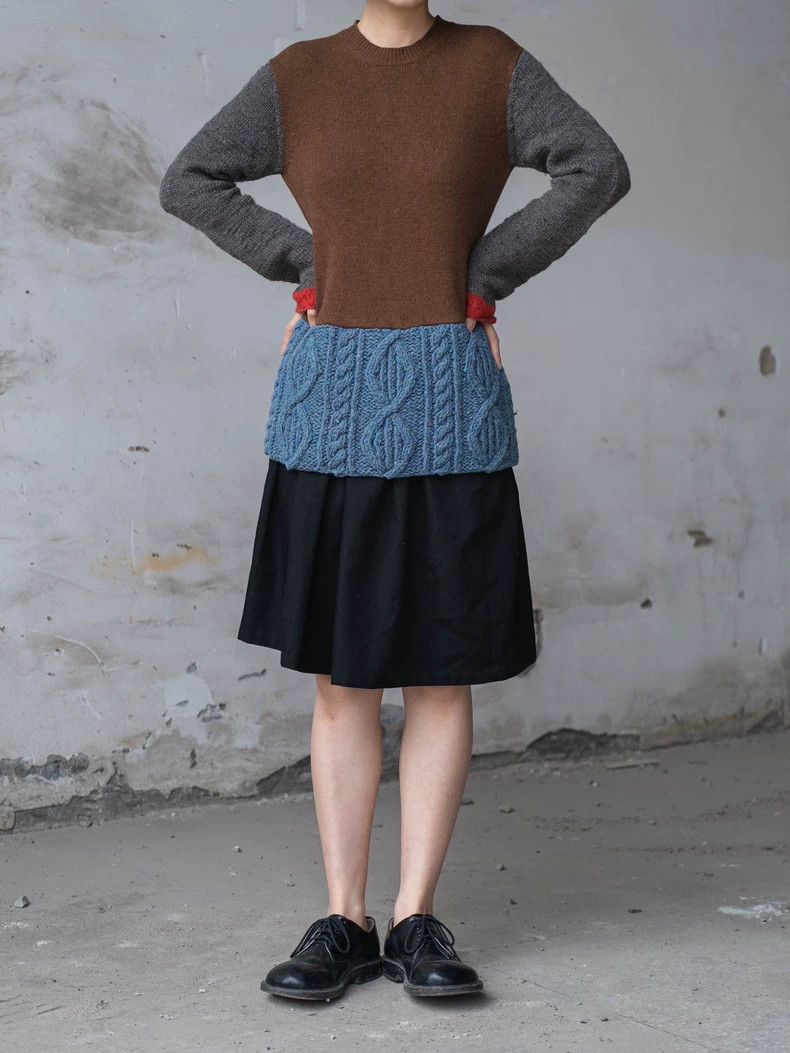 Comme des Garcons Comme Des Garcons Brown-blue contrast stitching sweater Size S / US 4 / IT 40 - 1 Thumbnail
