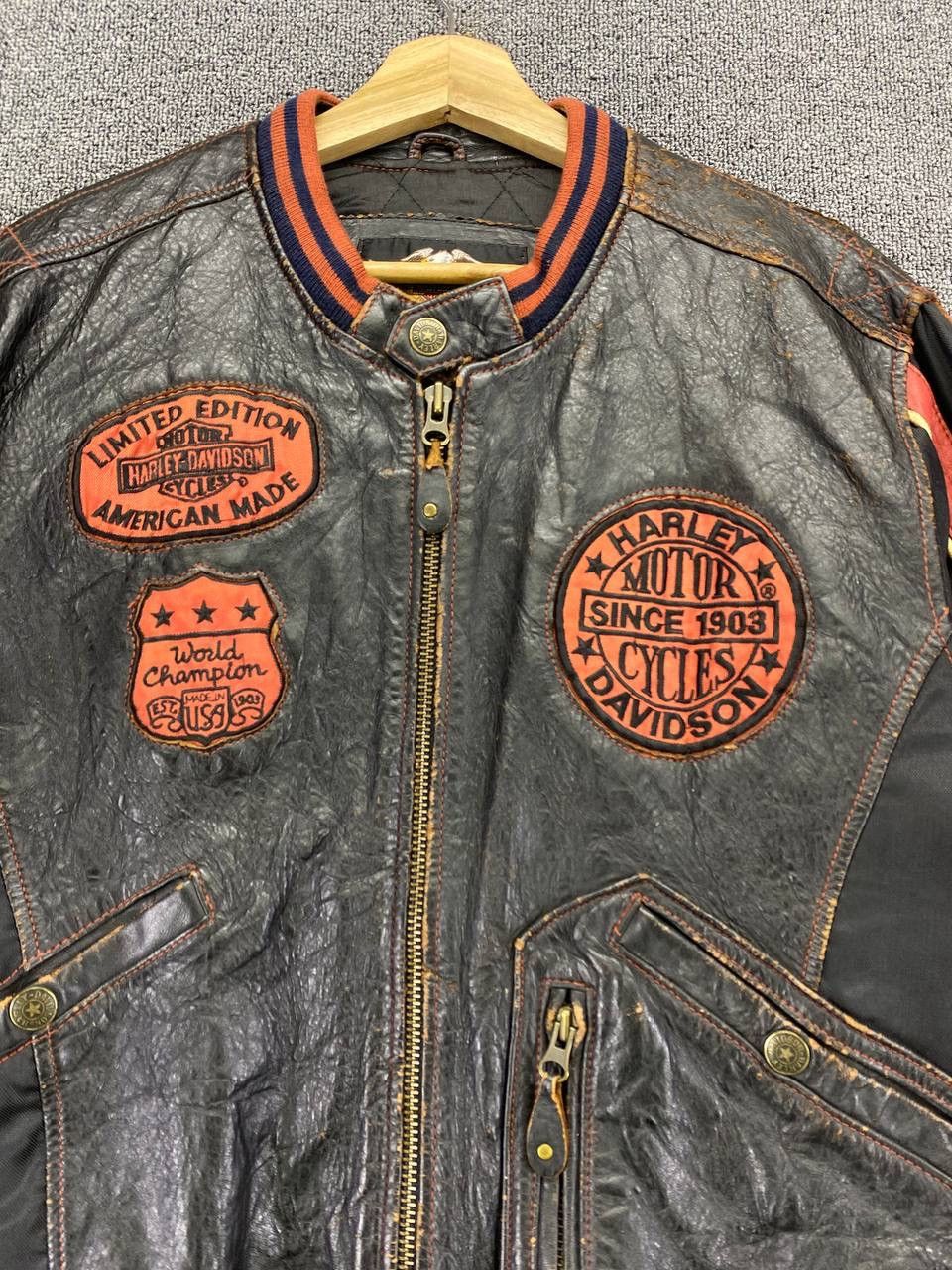 Harley Davidson Vintage Harley Davidson Championship Racing Leather Jacket Size US M / EU 48-50 / 2 - 11 Thumbnail