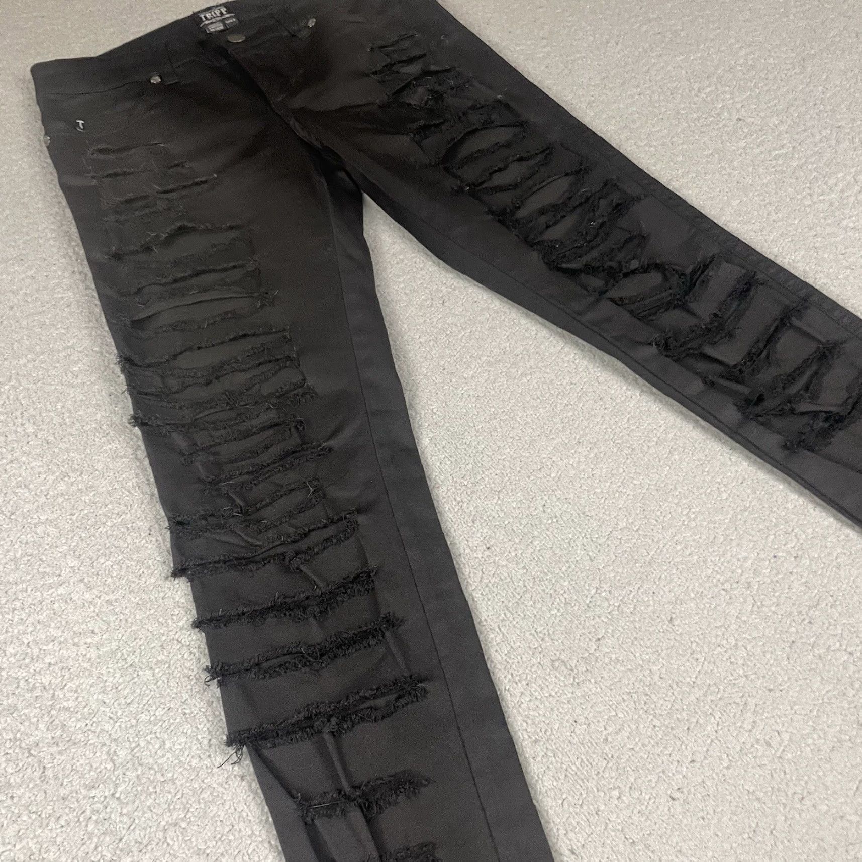 Tripp NYC TRIPP NYC ROCK GOTH PUNK Y2K Gothic Pants Women 5 Black Ankle Jeans Skinny Vintage No Size 27" / US 4 / IT 40 - 3 Thumbnail