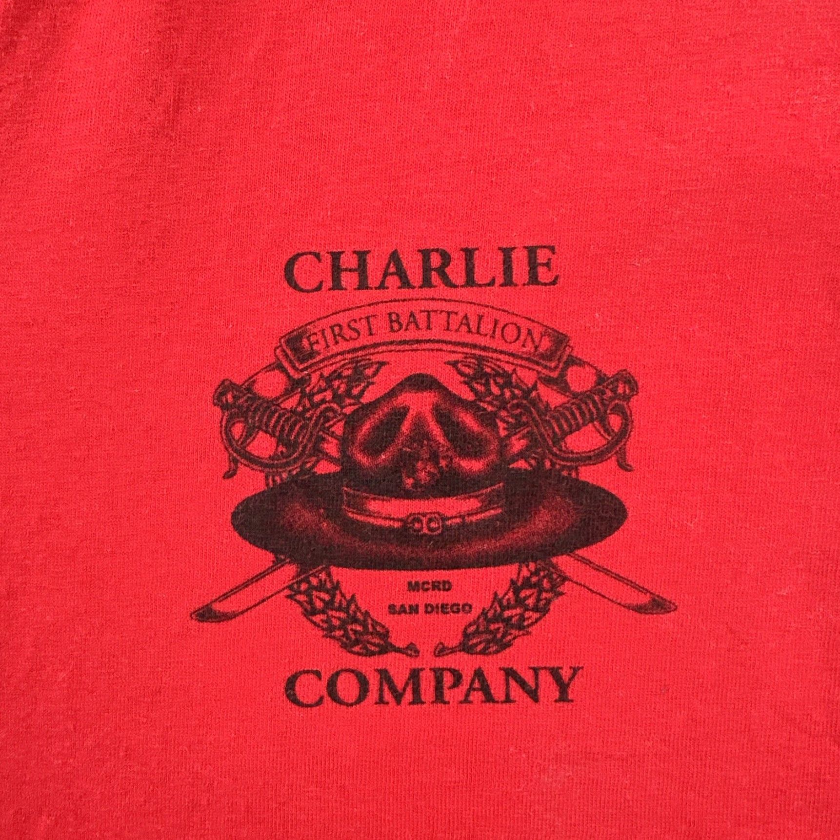 Port & Company VINTAGE Port & Company Shirt Mens XL Red 90s Military Charlie Company First Battalion San Diego Size US XL / EU 56 / 4 - 6 Thumbnail