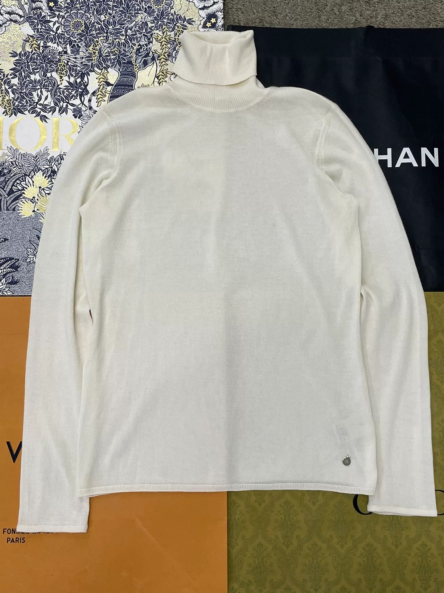 Hermes Hermes White Turtleneck Knit Sweater Size US M / EU 48-50 / 2 - 1 Thumbnail