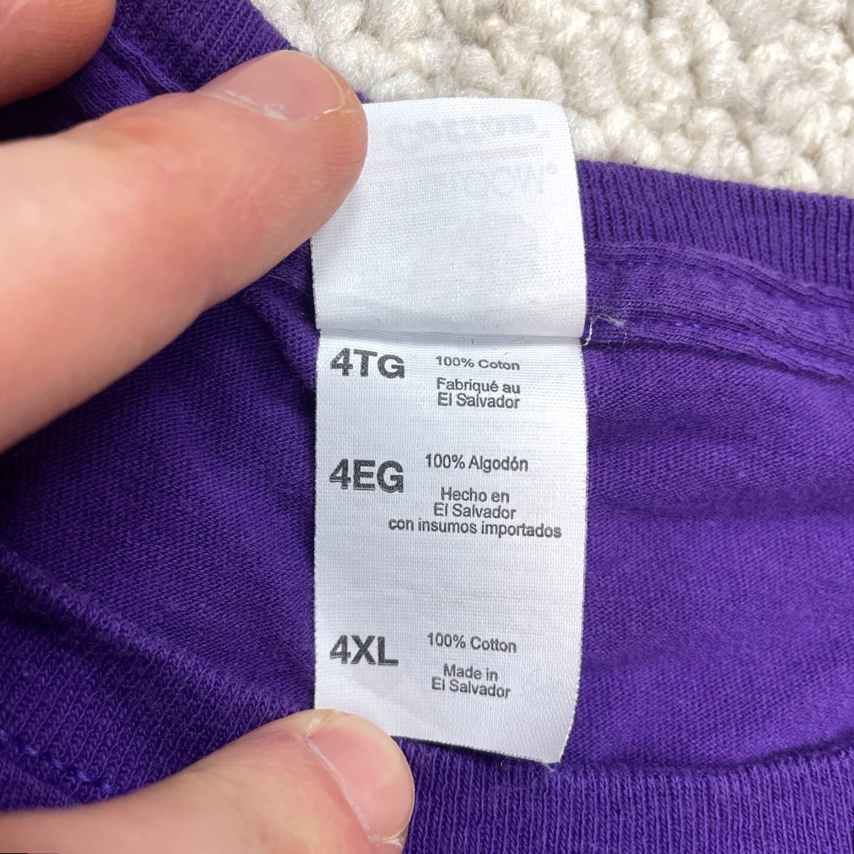 Fruit Of The Loom Fruit of the Loom Shirt Adult 4XL Purple Cotton Short Sleeve Crew Neck Logo Men Regular Vintage: No (But avoid N/A) Size US XXL / EU 58 / 5 - 4 Thumbnail