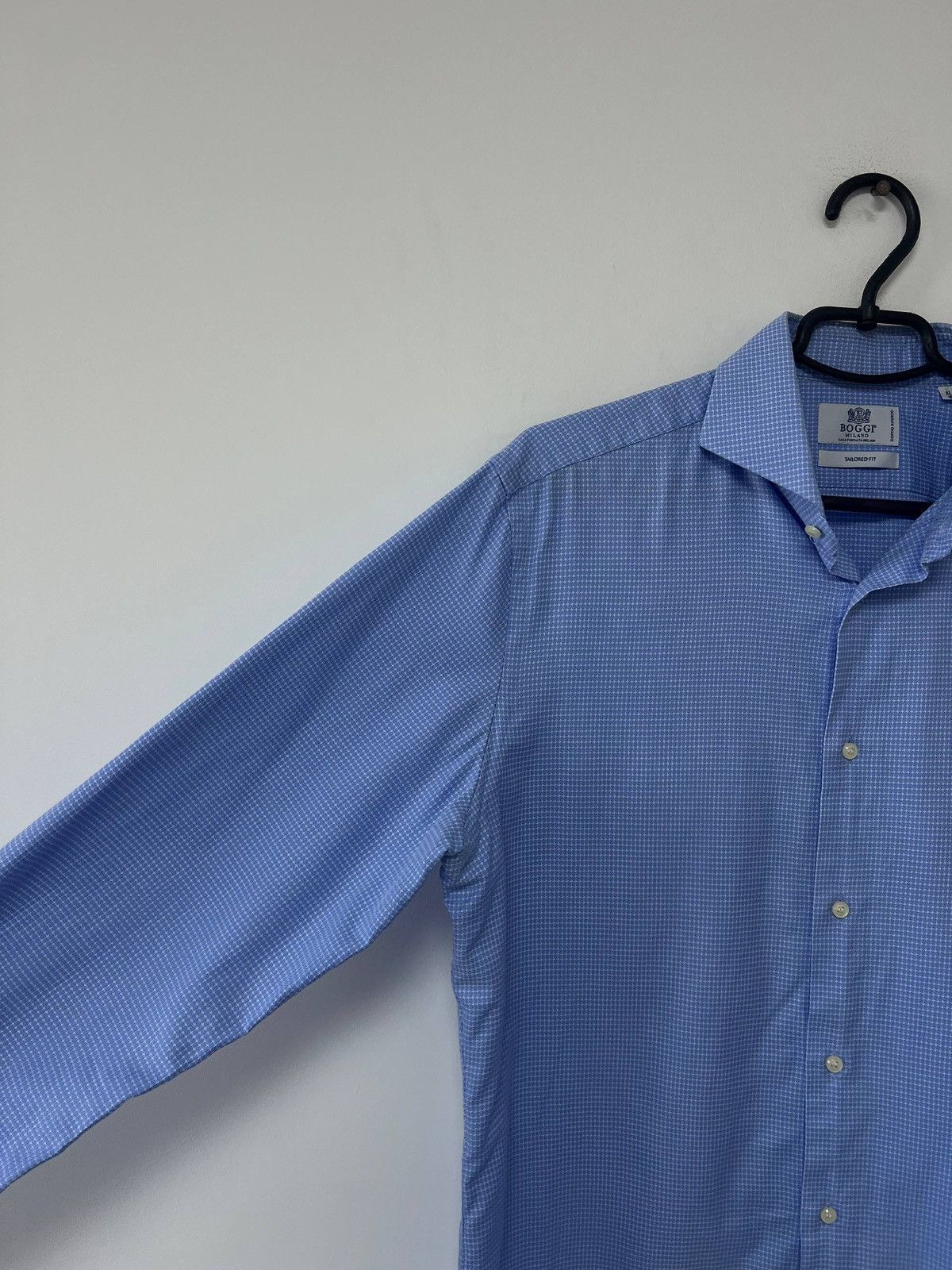 Boggi Authentic Boggi Milano Tailored Fit Button Shirt Blue 41/16 Size US XS / EU 42 / 0 - 4 Thumbnail