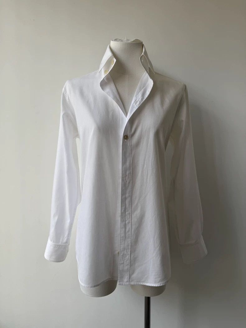 Yohji Yamamoto Yohji Yamamoto Yohji Yamamoto Femme White Long Sleeve Shir Size US S / EU 44-46 / 1 - 1 Thumbnail