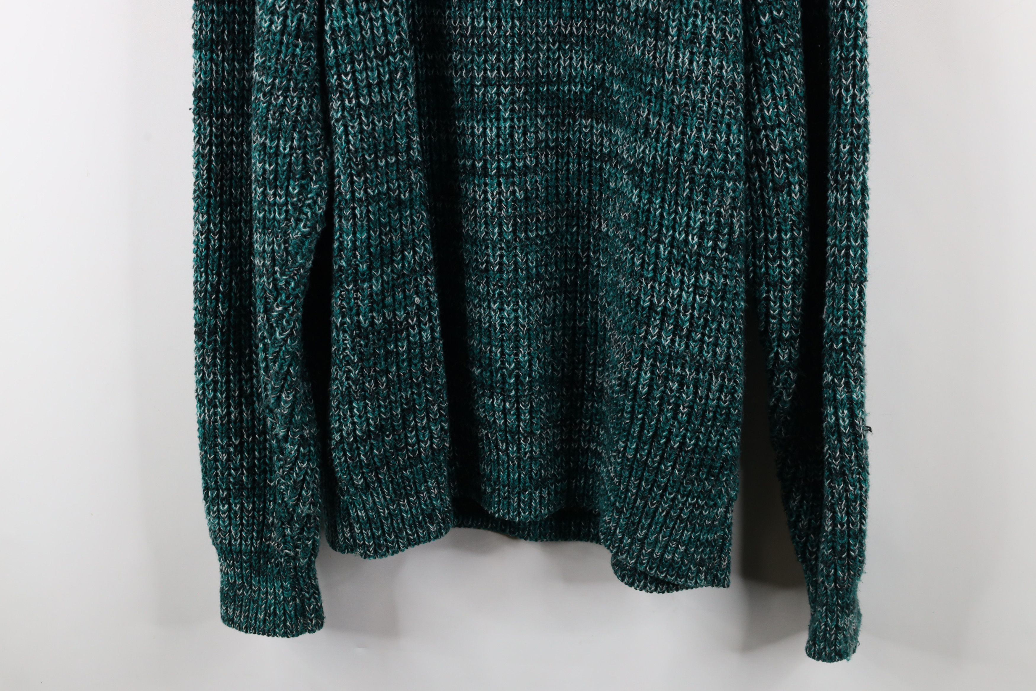 Vintage Vintage 90s Streetwear Ribbed Knit Sweater Heather Green Size US XL / EU 56 / 4 - 11 Thumbnail