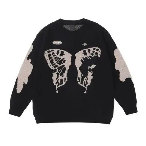 VIBE punk sweater with butterfly Size US L / EU 52-54 / 3 - 2 Thumbnail