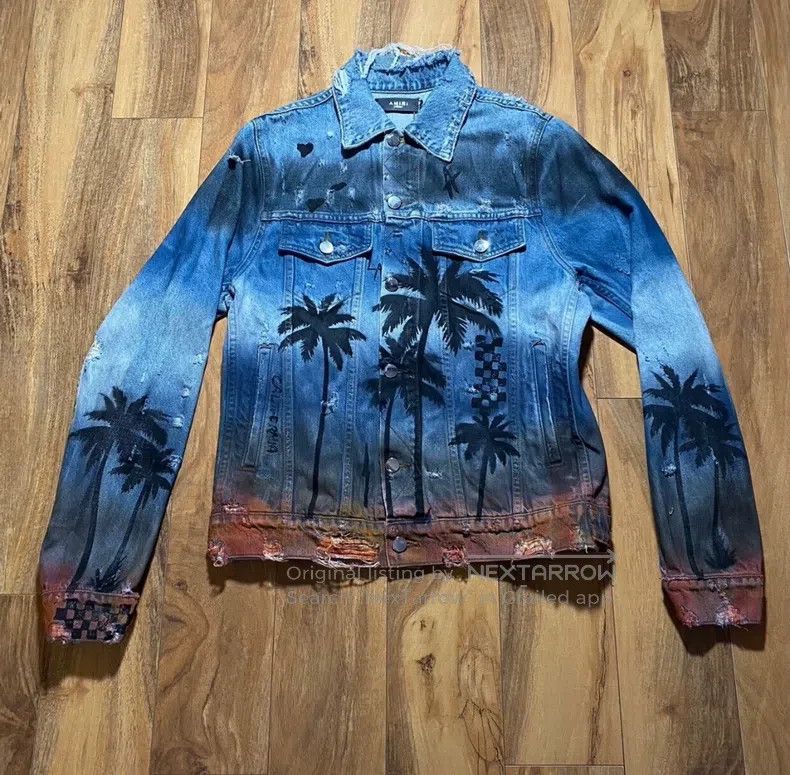 Amiri Amiri Classic Coconut Tree Rendered Destroyed Jacket Size US XS / EU 42 / 0 - 2 Thumbnail