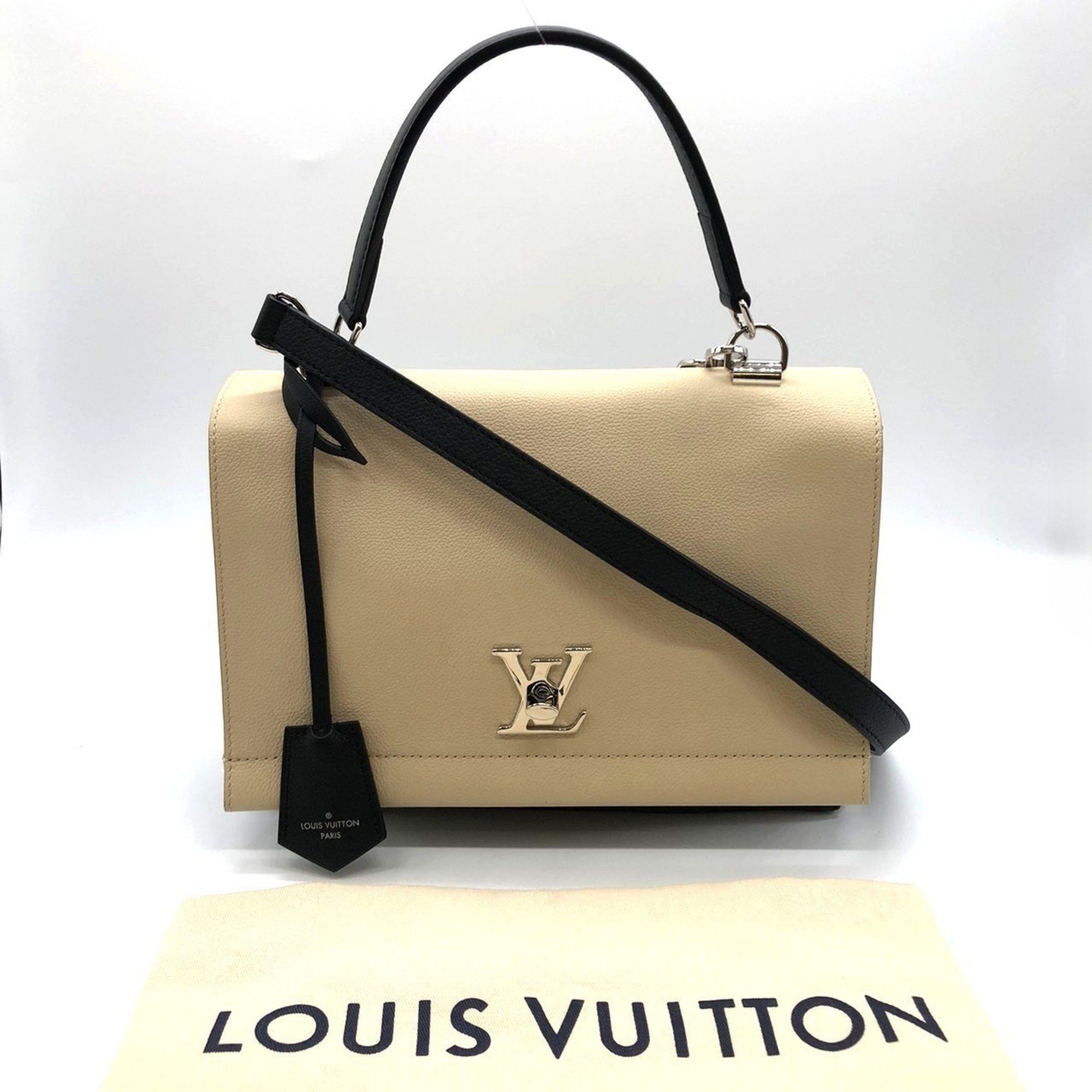 Louis Vuitton Lockme2 M50252 Handbag Shoulder Bag 2Way Calf Leather Beige/black Bicolor Women's Itjaaq2O6Wu8