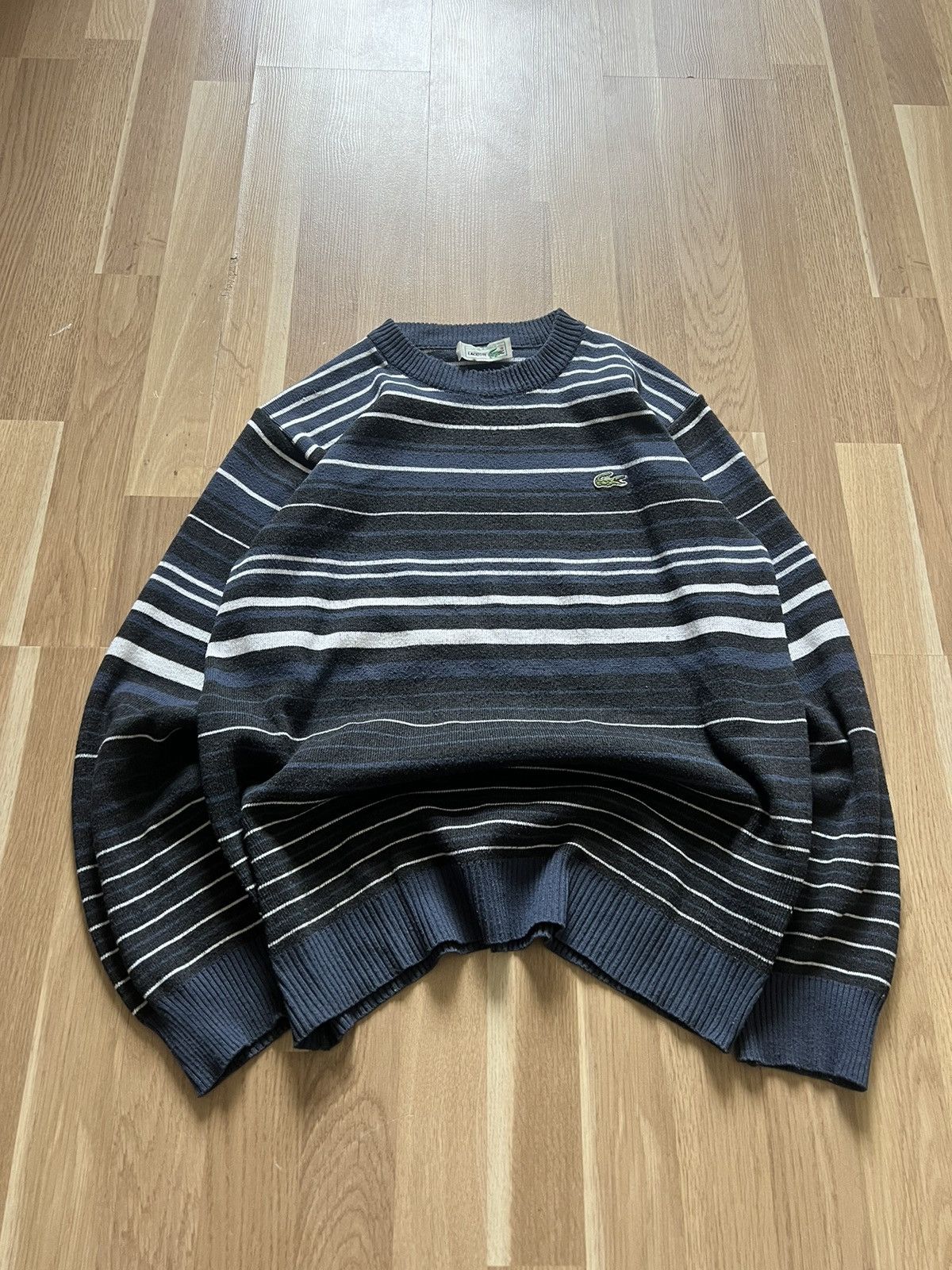 Lacoste × Vintage Lacoste vintage sweater striped made in France 90s Size US M / EU 48-50 / 2 - 4 Thumbnail